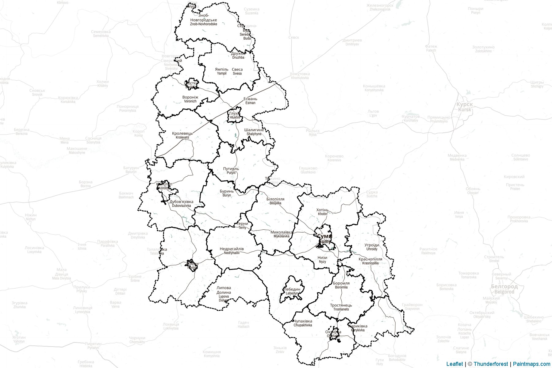 Sumi Oblastı (Ukrayna) Haritası Örnekleri-2