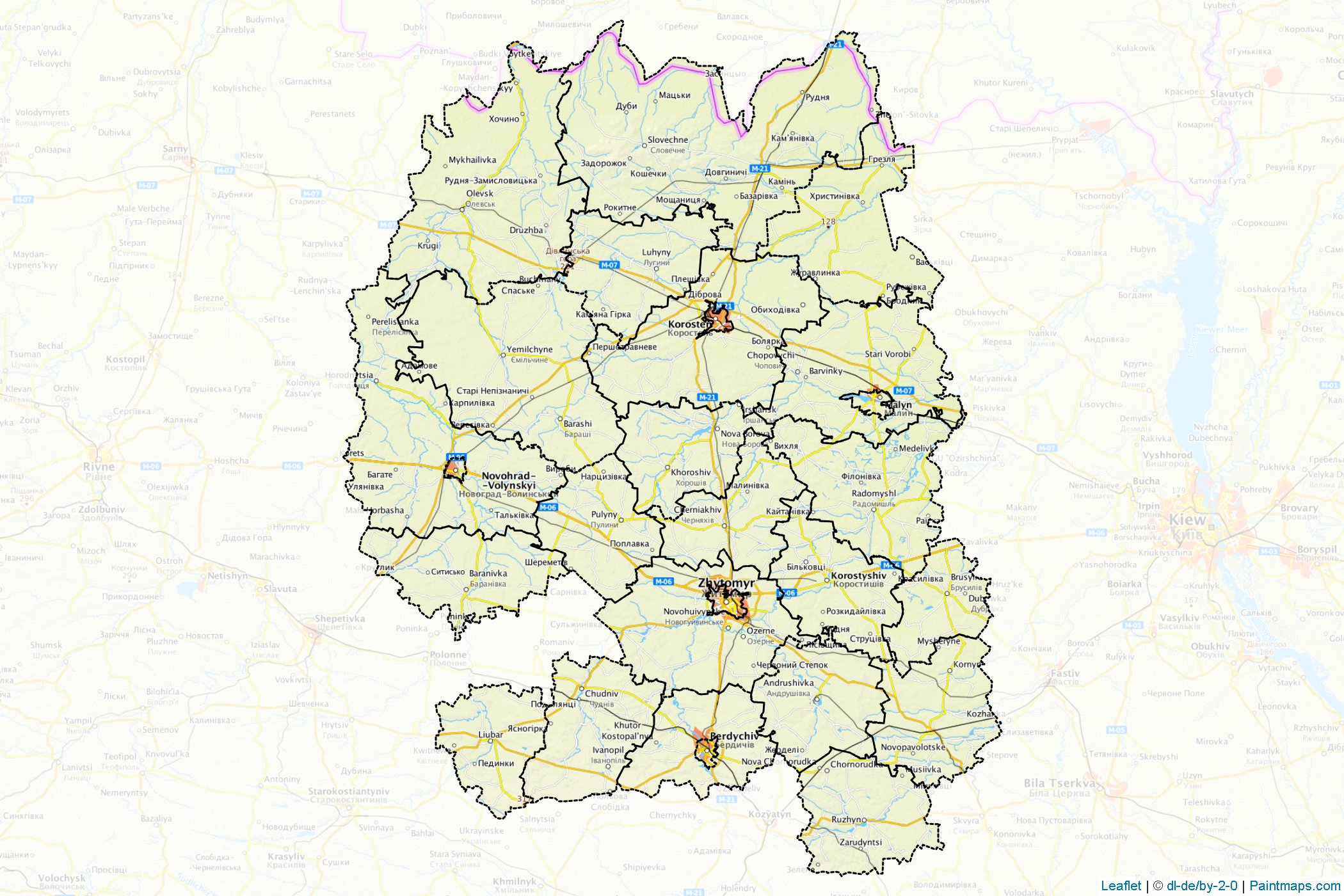 Muestras de recorte de mapas Zhytomyr (Ucrania)-1