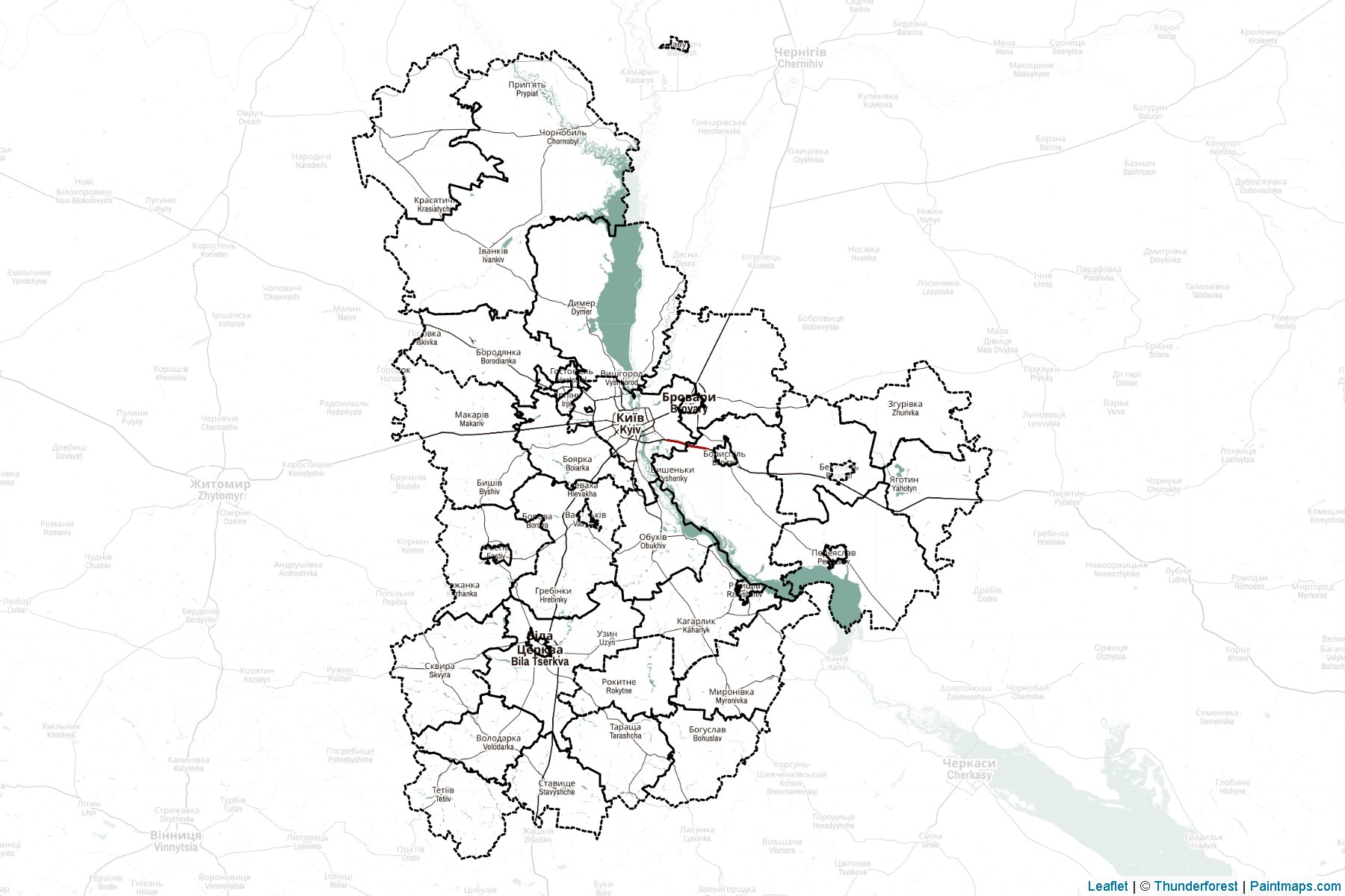 Kiev Oblastı (Ukrayna) Haritası Örnekleri-2