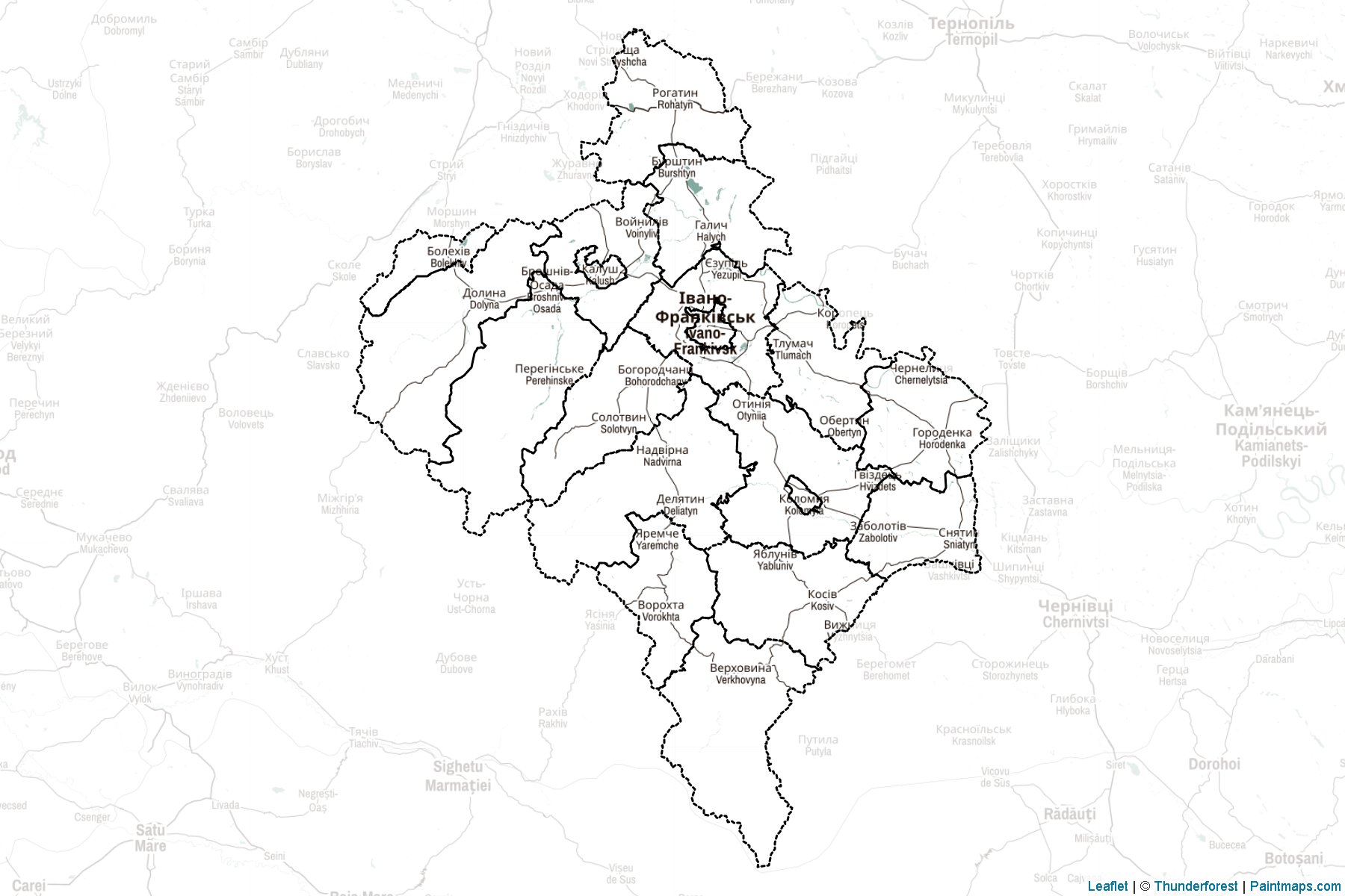 Muestras de recorte de mapas Ivano-Frankivs'k (Ucrania)-2