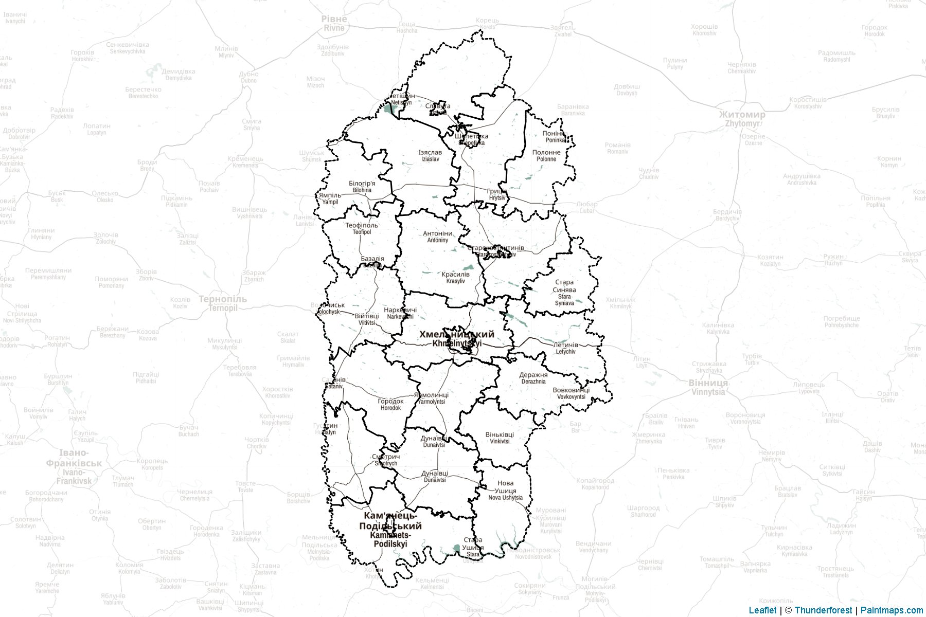 Muestras de recorte de mapas Khmelnytskyi (Ucrania)-2