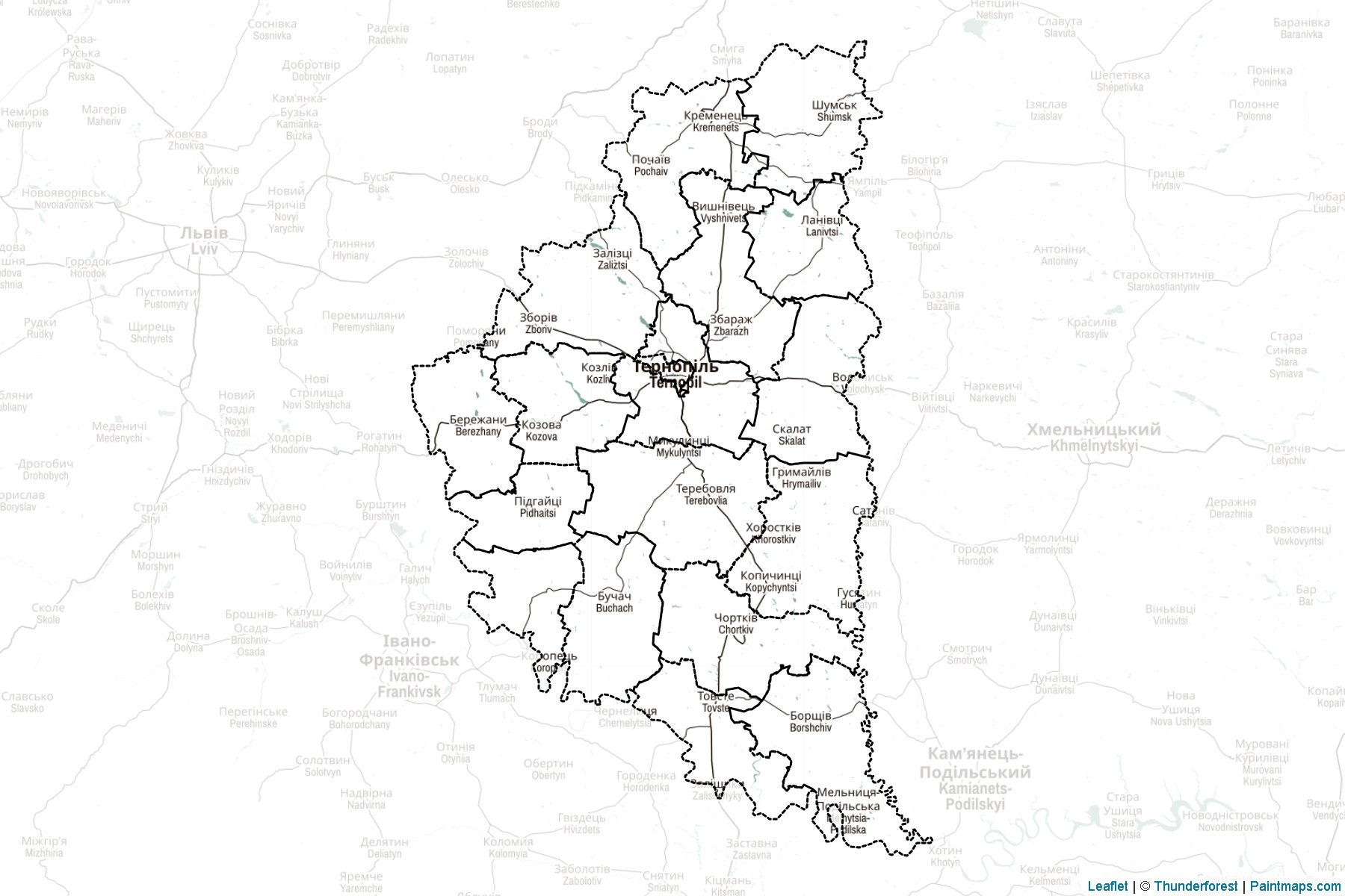 Muestras de recorte de mapas Ternopil (Ucrania)-2