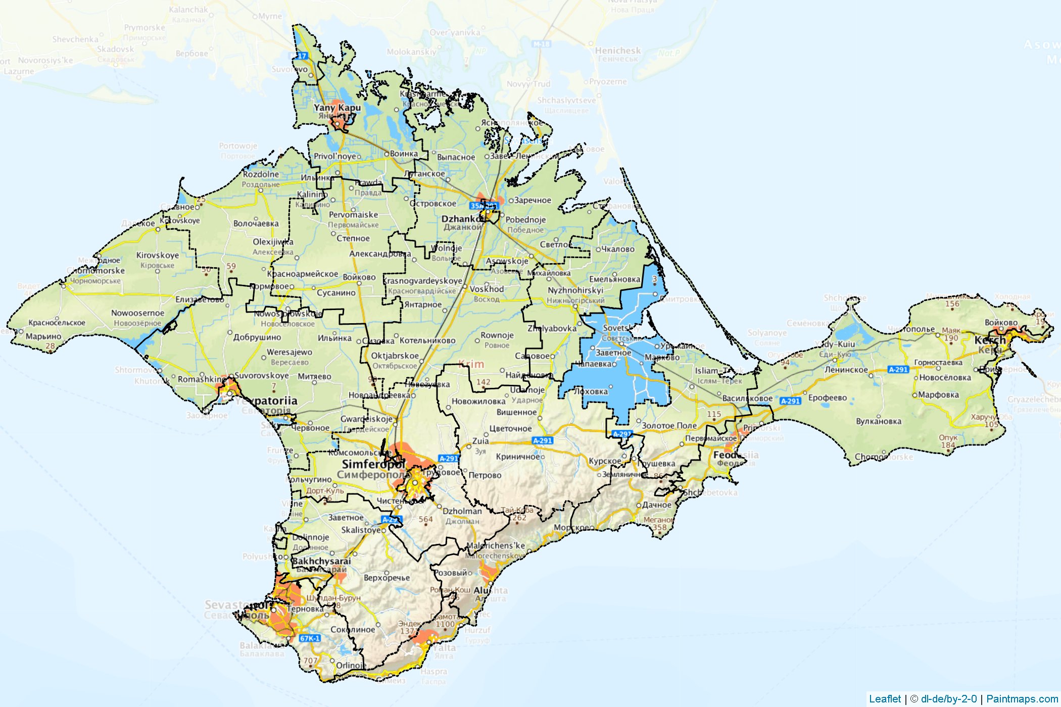 Muestras de recorte de mapas Crimea (Ucrania)-1