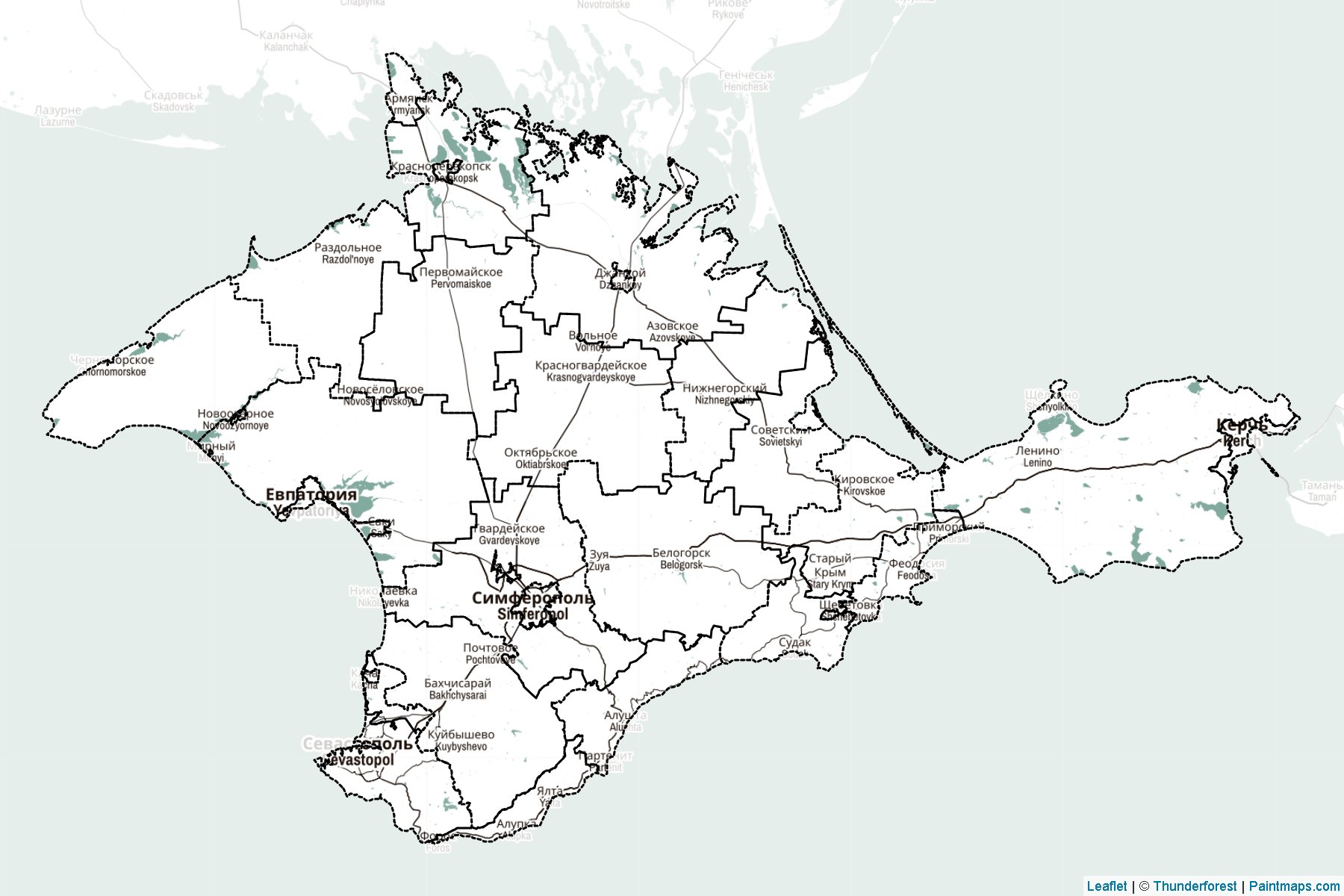 Muestras de recorte de mapas Crimea (Ucrania)-2