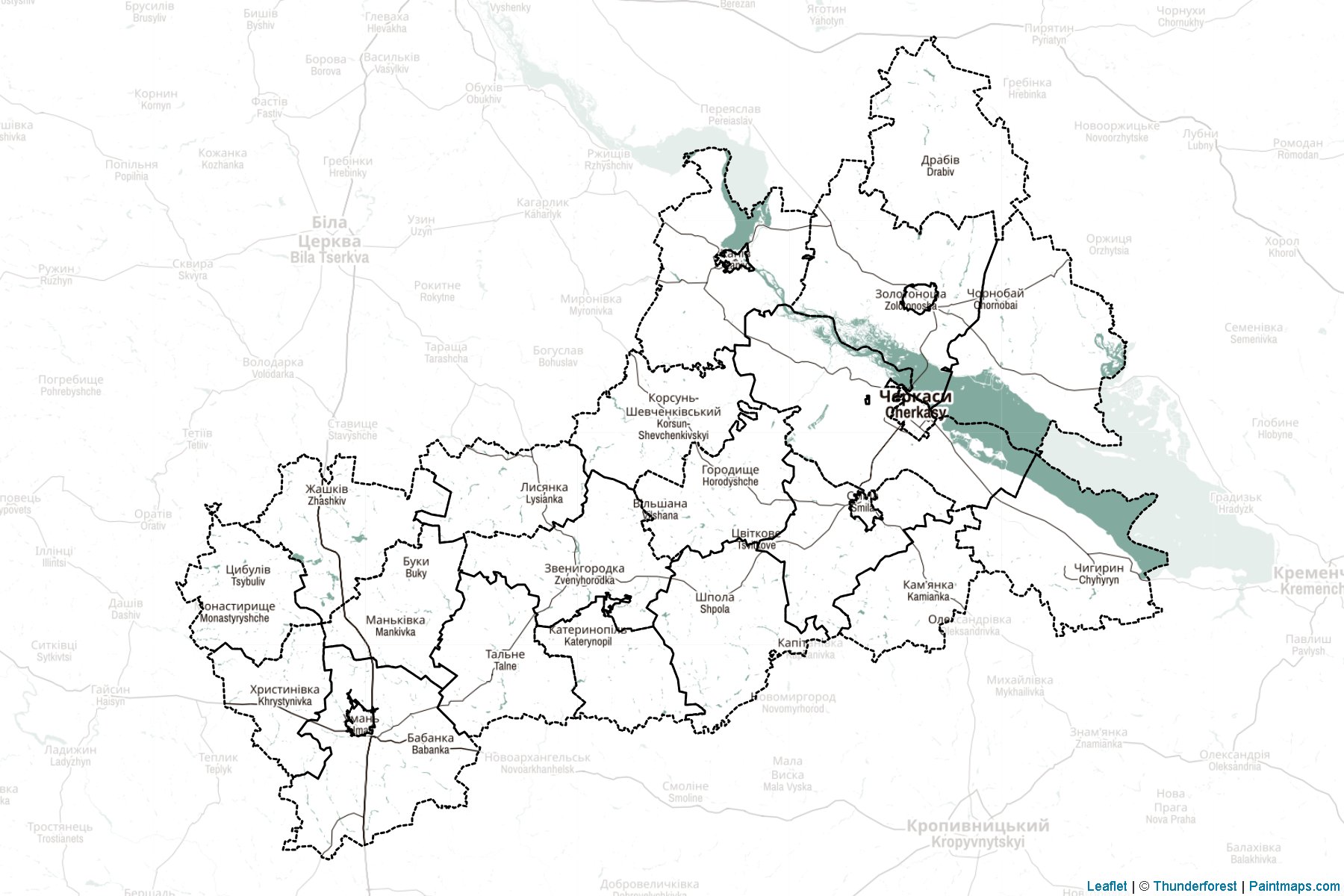 Muestras de recorte de mapas Cherkasy (Ucrania)-2