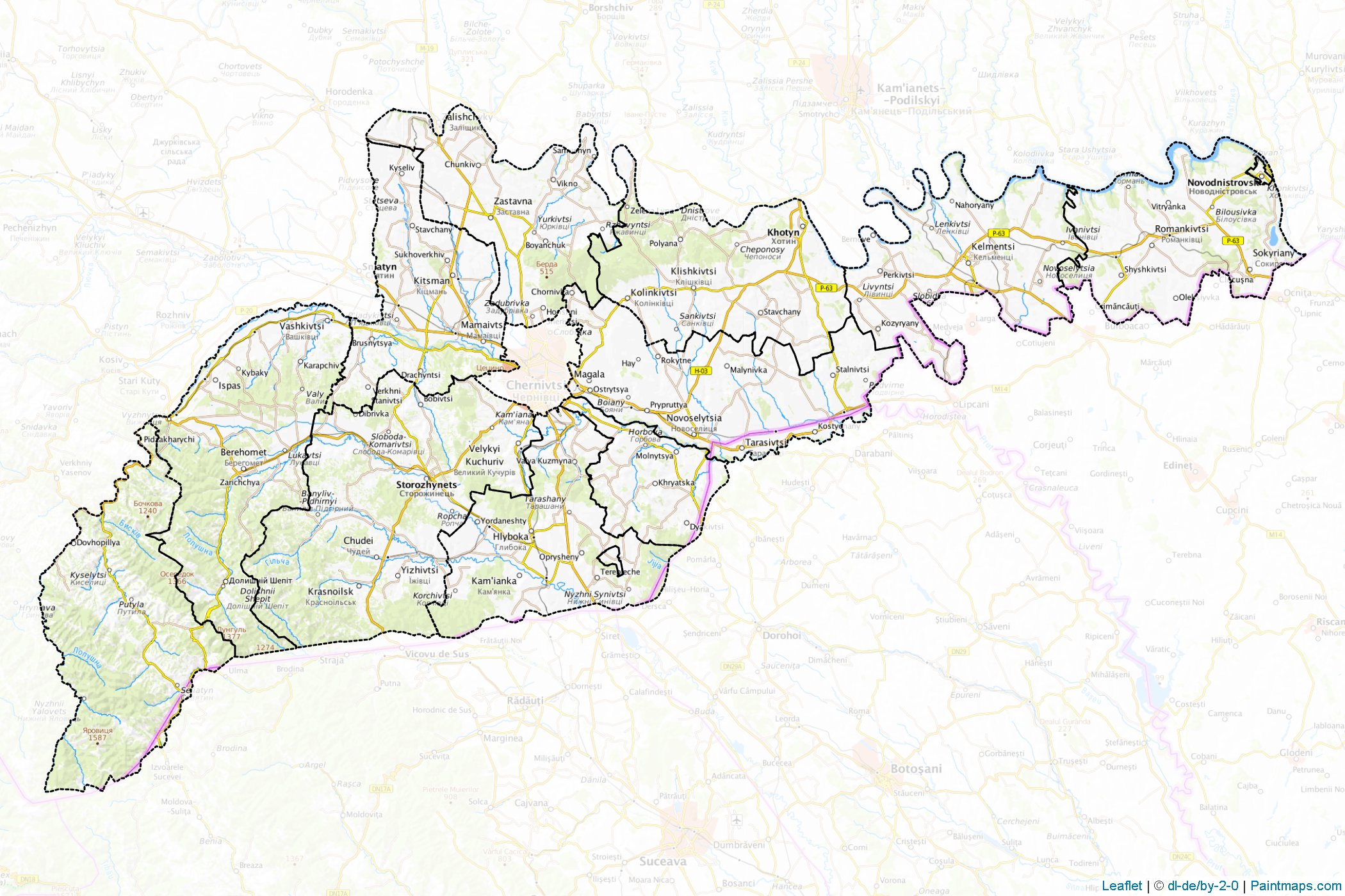 Muestras de recorte de mapas Chernivtsi (Ucrania)-1