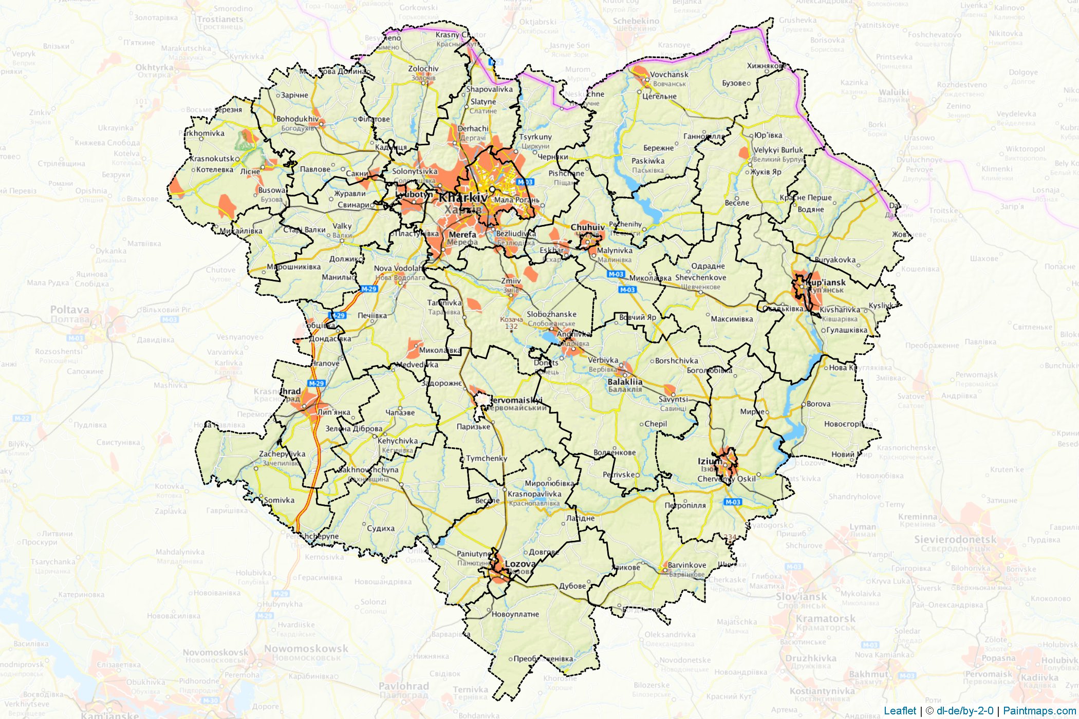 Muestras de recorte de mapas Kharkiv (Ucrania)-1