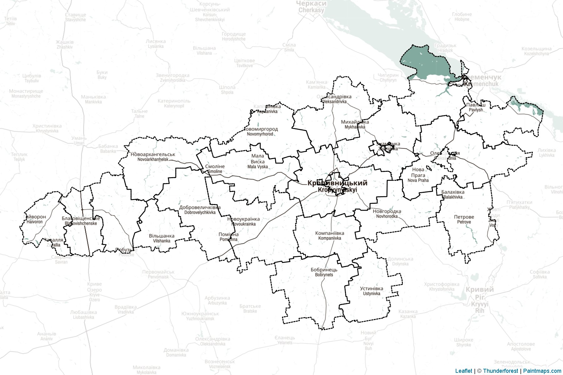 Muestras de recorte de mapas Kirovohrad (Ucrania)-2