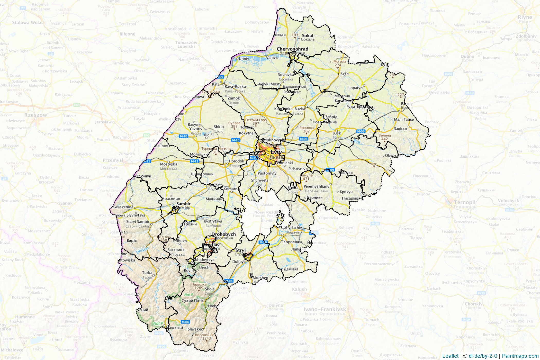 Muestras de recorte de mapas Lviv (Ucrania)-1