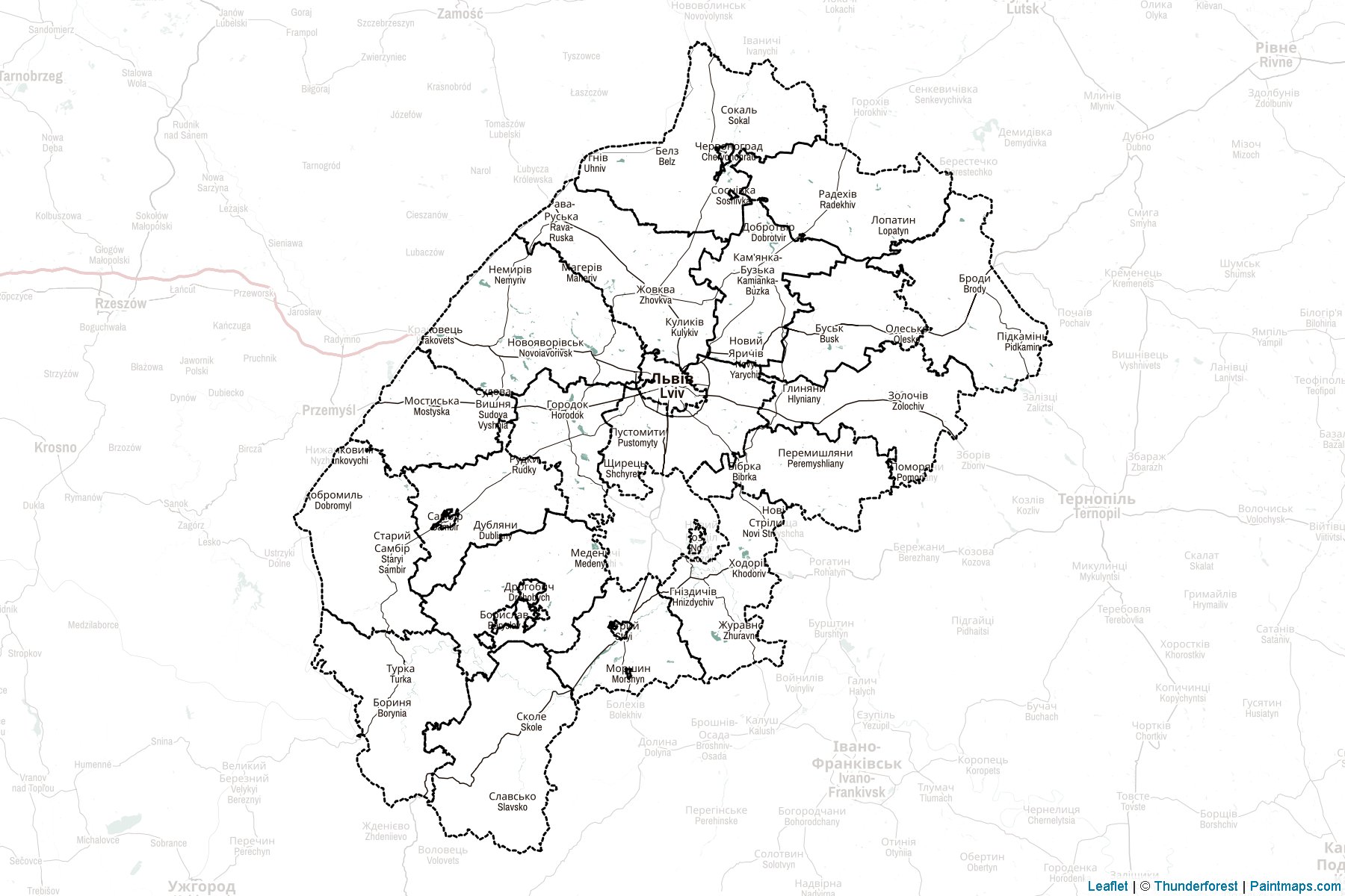 Muestras de recorte de mapas Lviv (Ucrania)-2