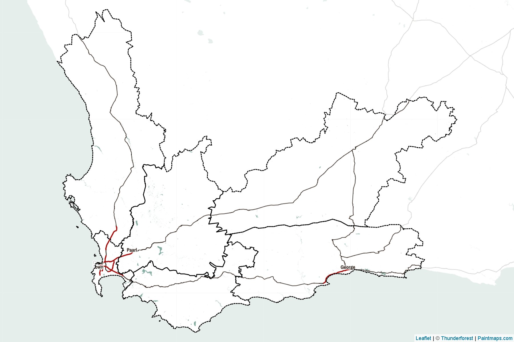 Muestras de recorte de mapas Western Cape (Sudáfrica)-2