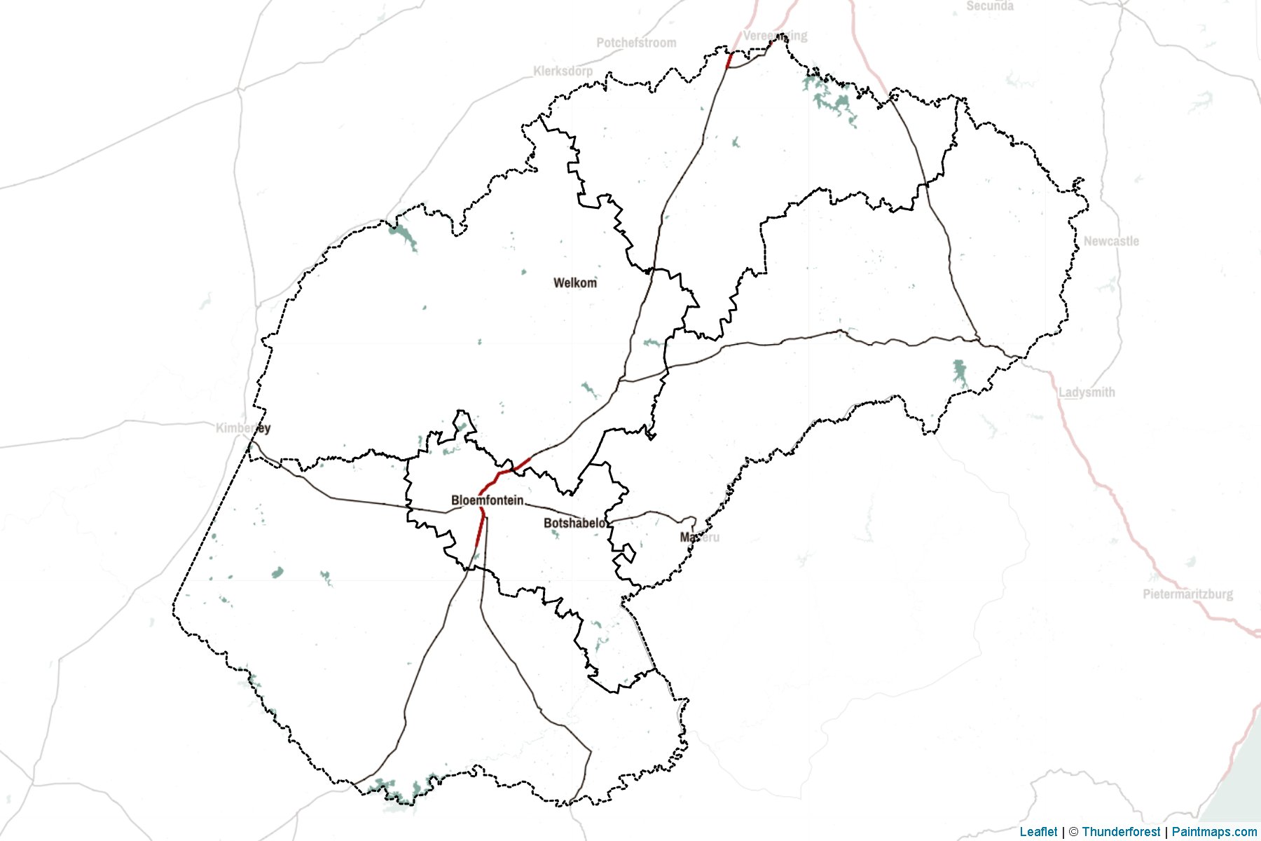 Free State (South Africa) Map Cropping Samples-2