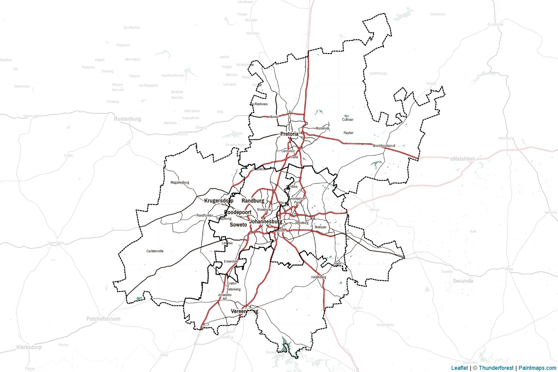 Gauteng (Güney Afrika Cumhuriyeti) Haritası Örnekleri-2