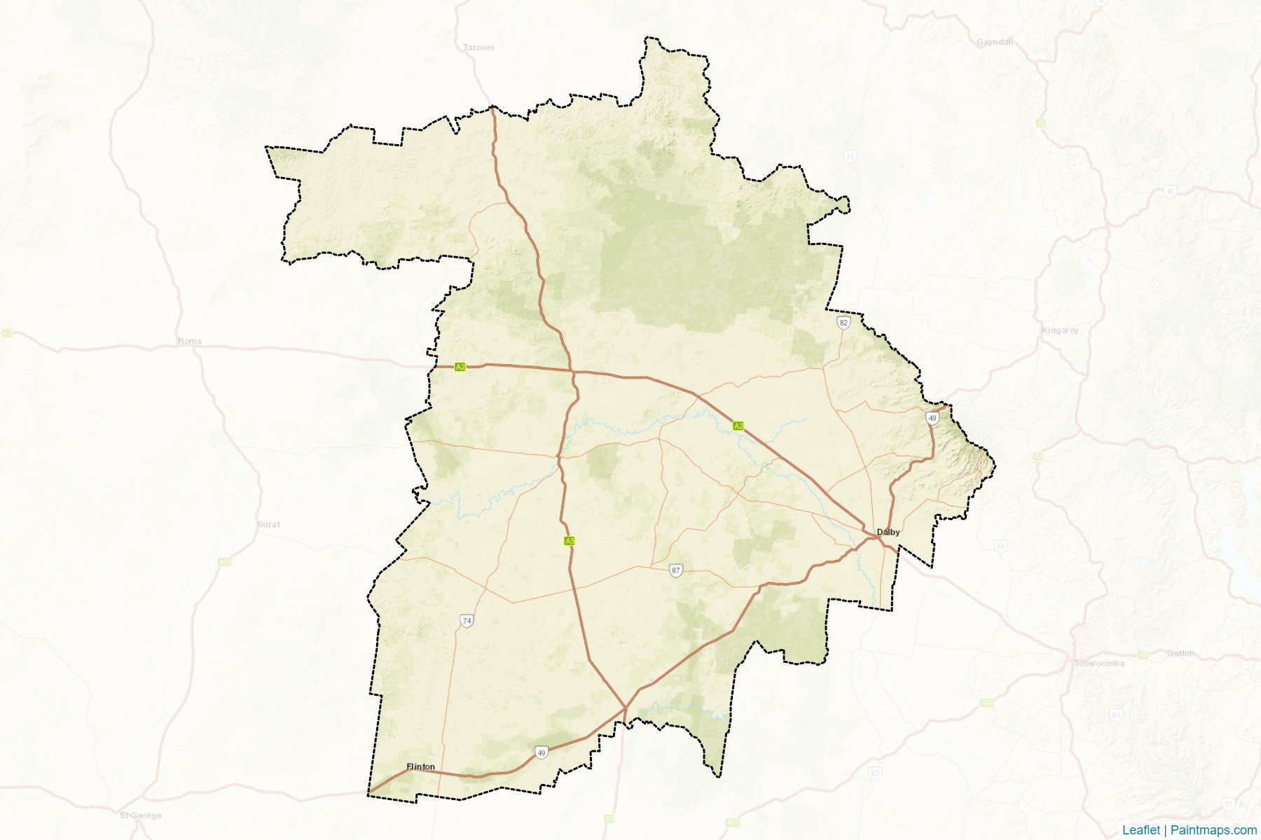 Muestras de recorte de mapas Western Downs (Queensland)-2