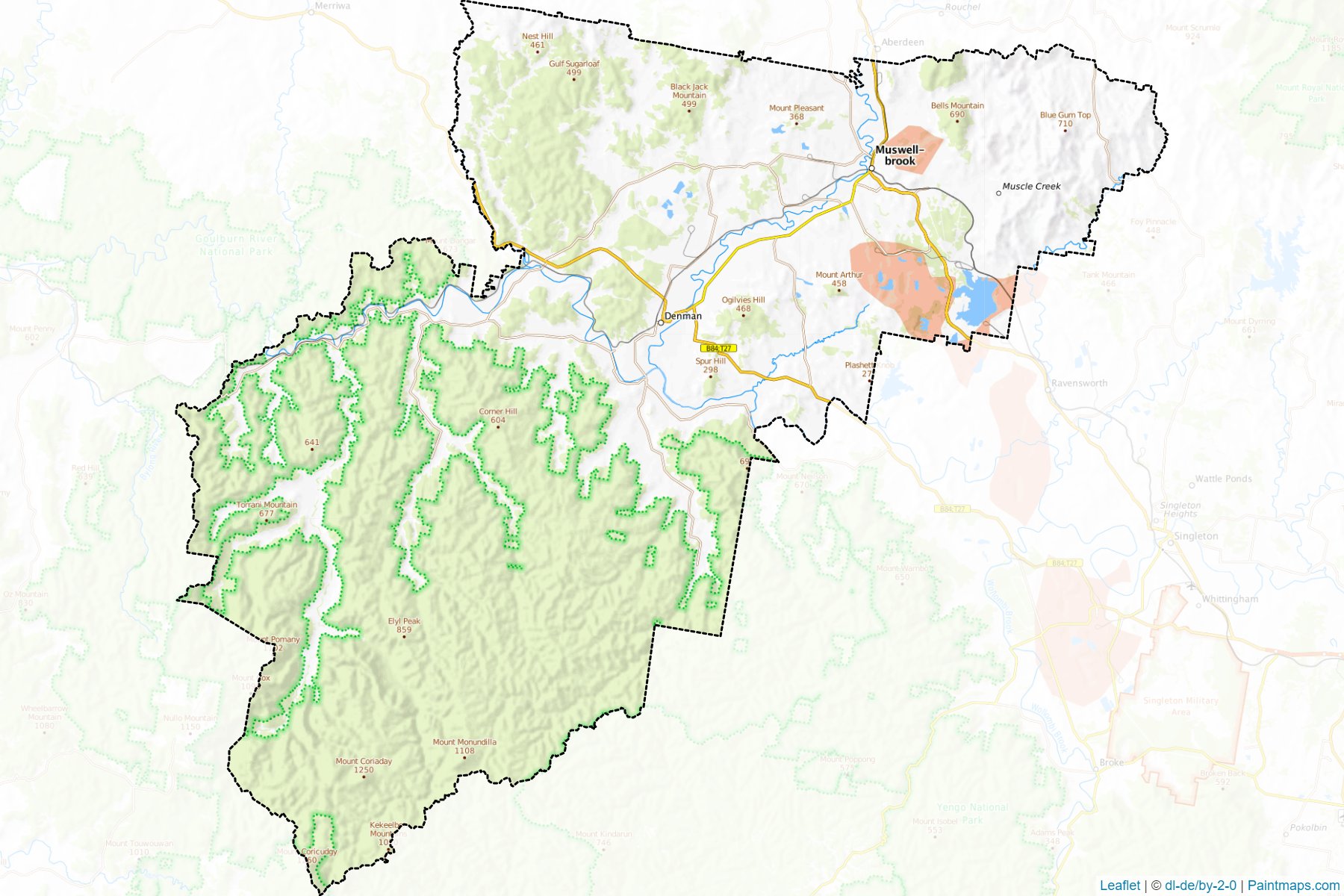 Muestras de recorte de mapas Muswellbrook (New South Wales)-1