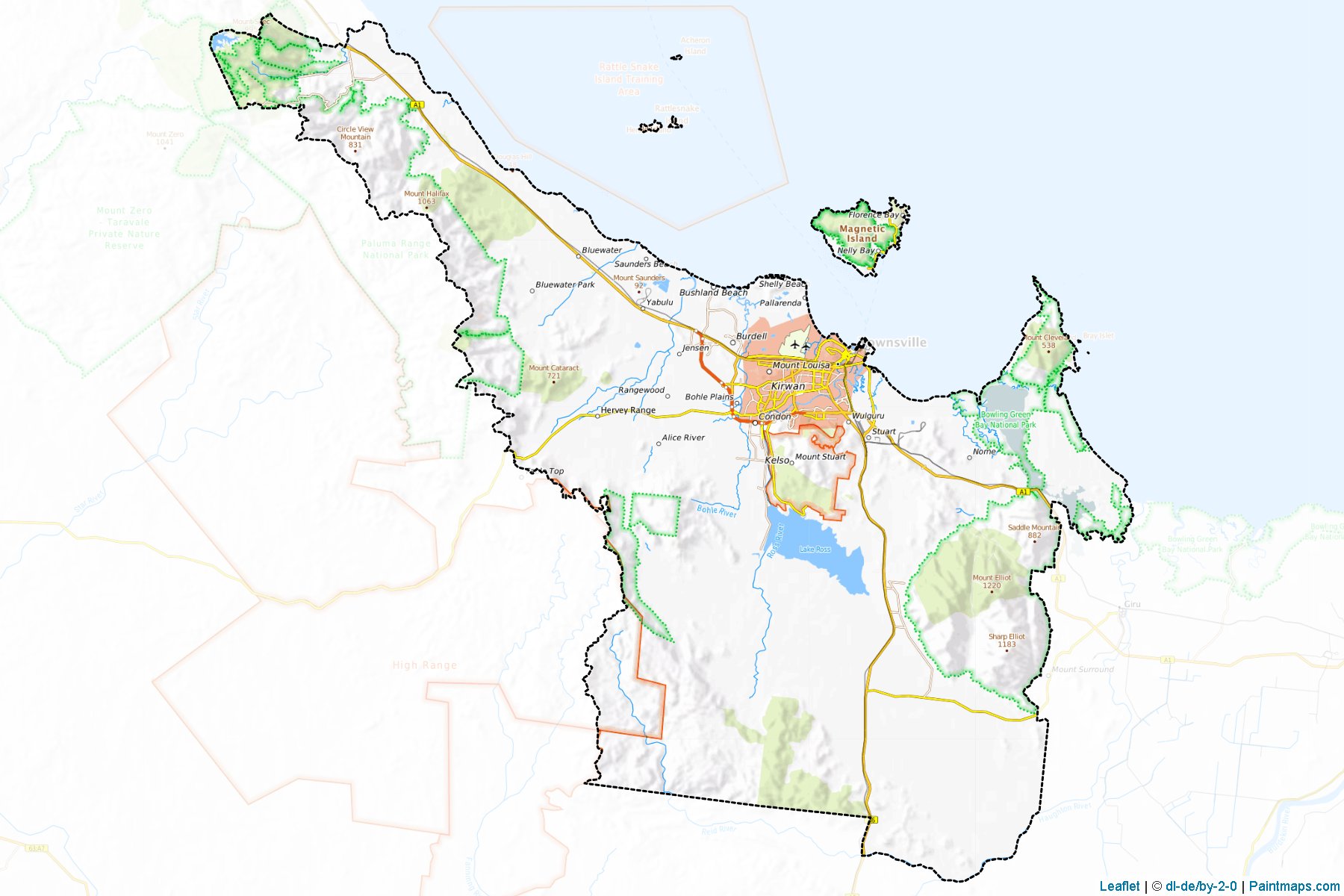 Muestras de recorte de mapas Townsville (Queensland)-1