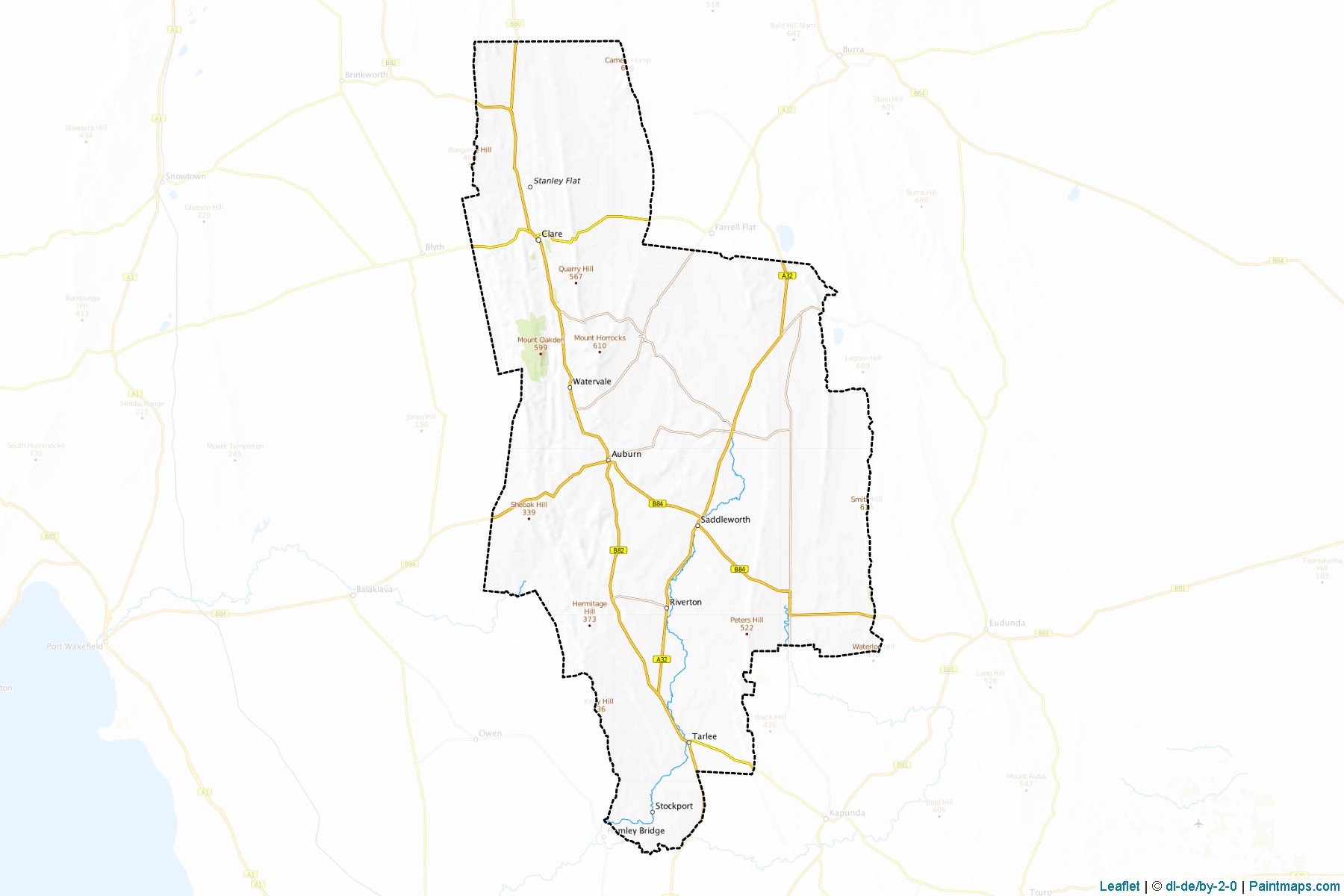 Clare and Gilbert Valleys (South Australia) Map Cropping Samples-1