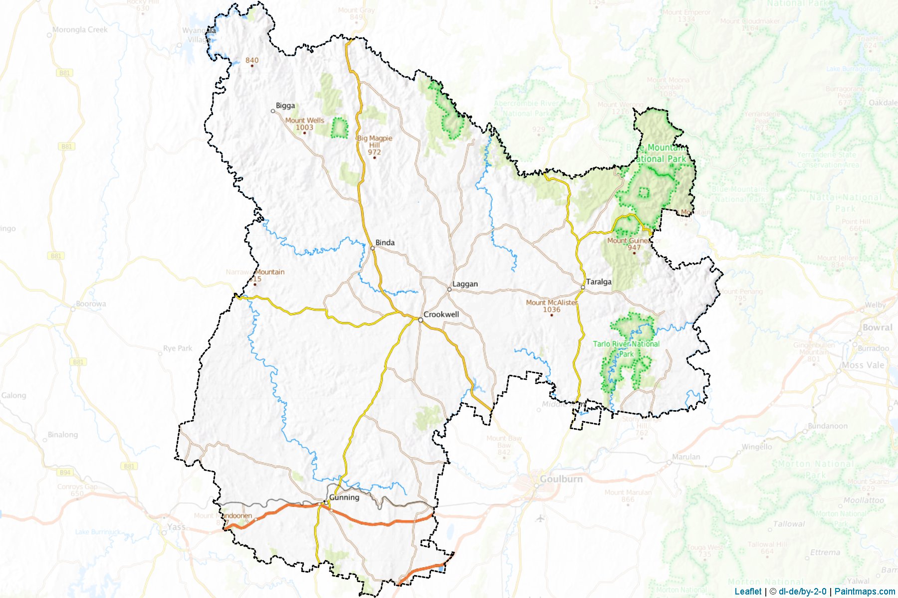 Border cropping samples for Upper Lachlan Shire map.