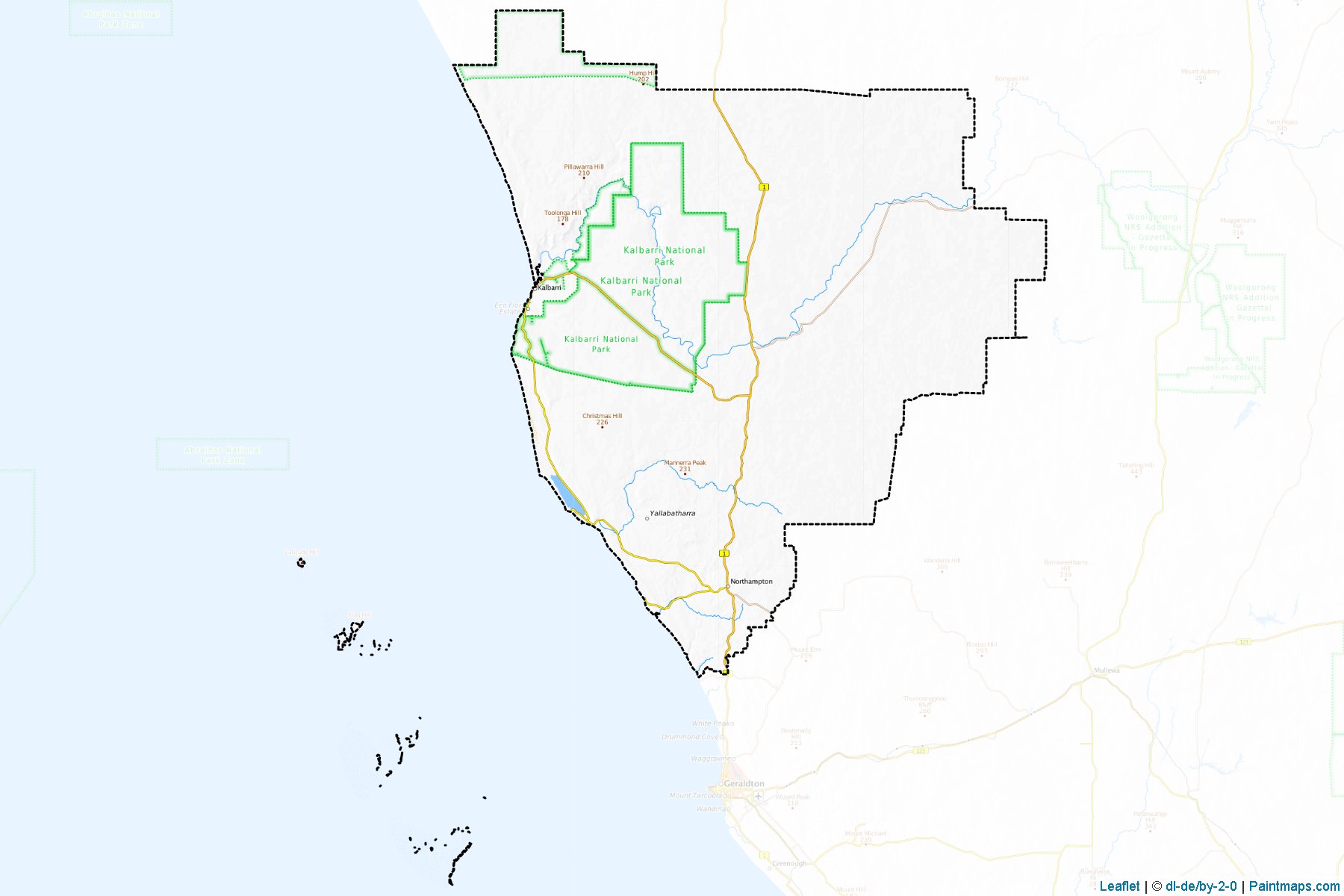 Muestras de recorte de mapas Northampton (Western Australia)-1