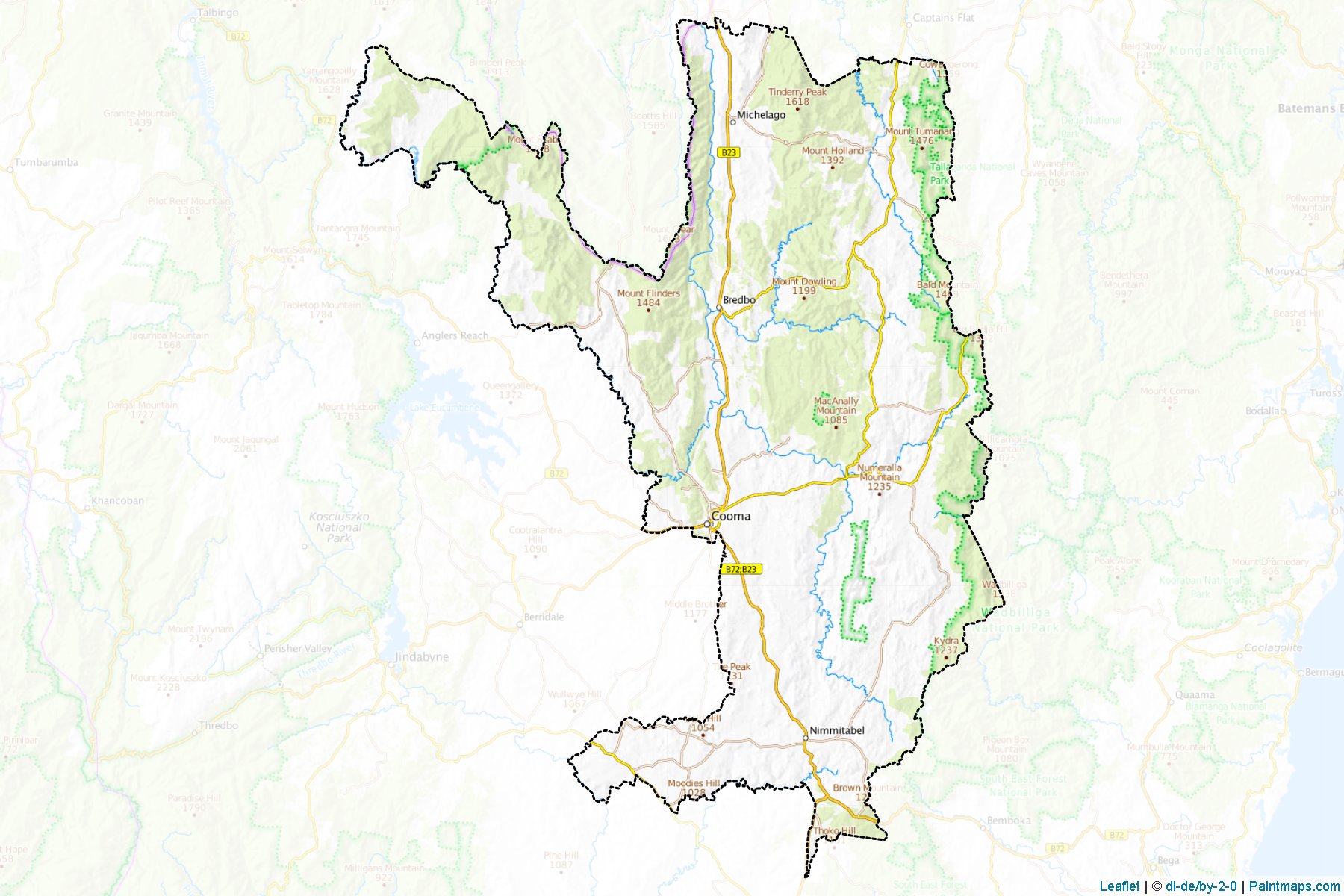 Muestras de recorte de mapas Cooma-Monaro (New South Wales)-1