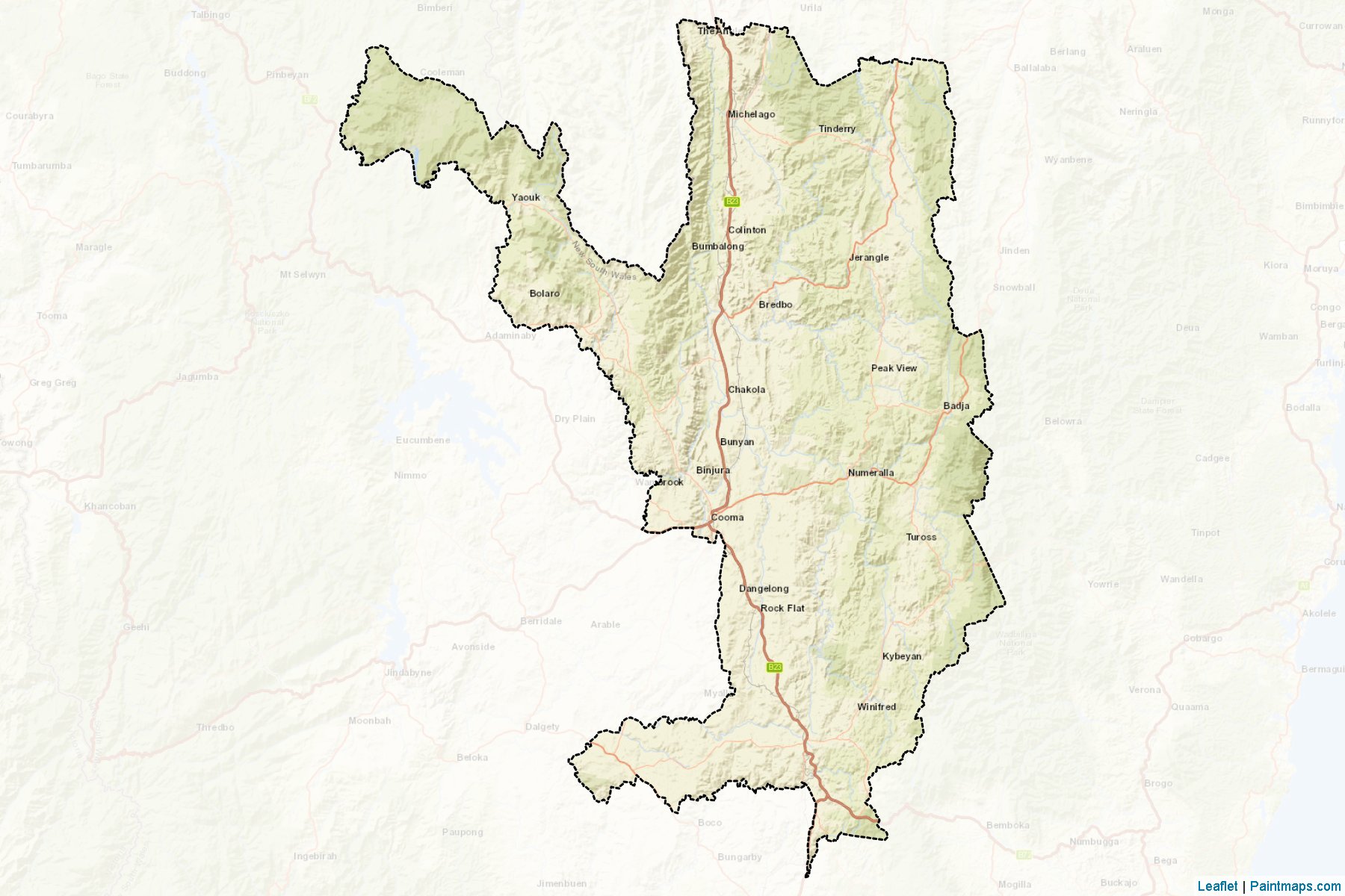 Muestras de recorte de mapas Cooma-Monaro (New South Wales)-2