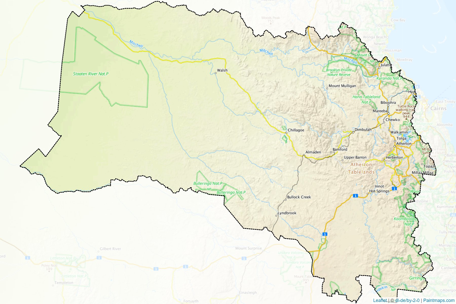 Tablelands (Queensland) Haritası Örnekleri-1