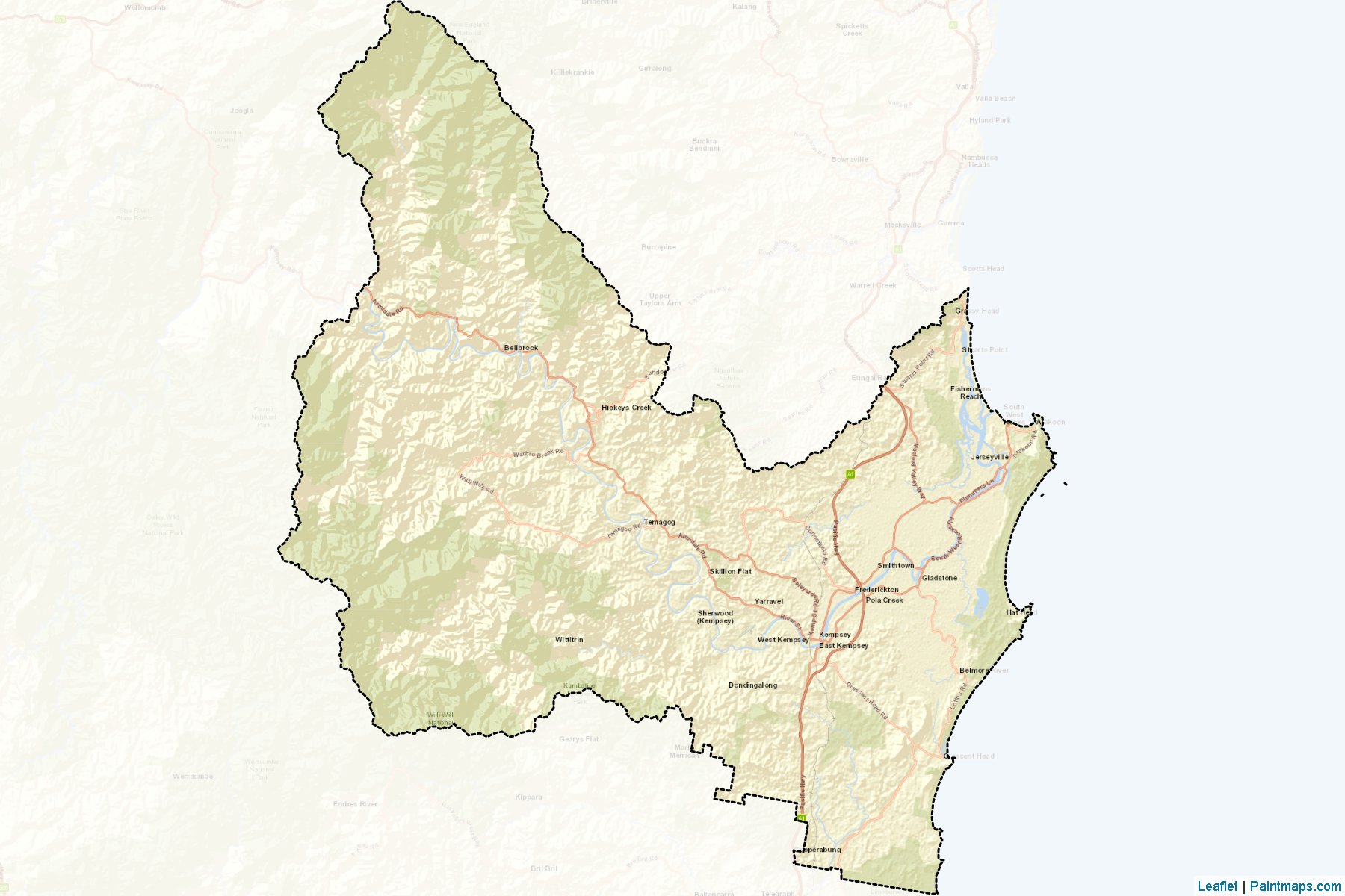 Muestras de recorte de mapas Kempsey (New South Wales)-2