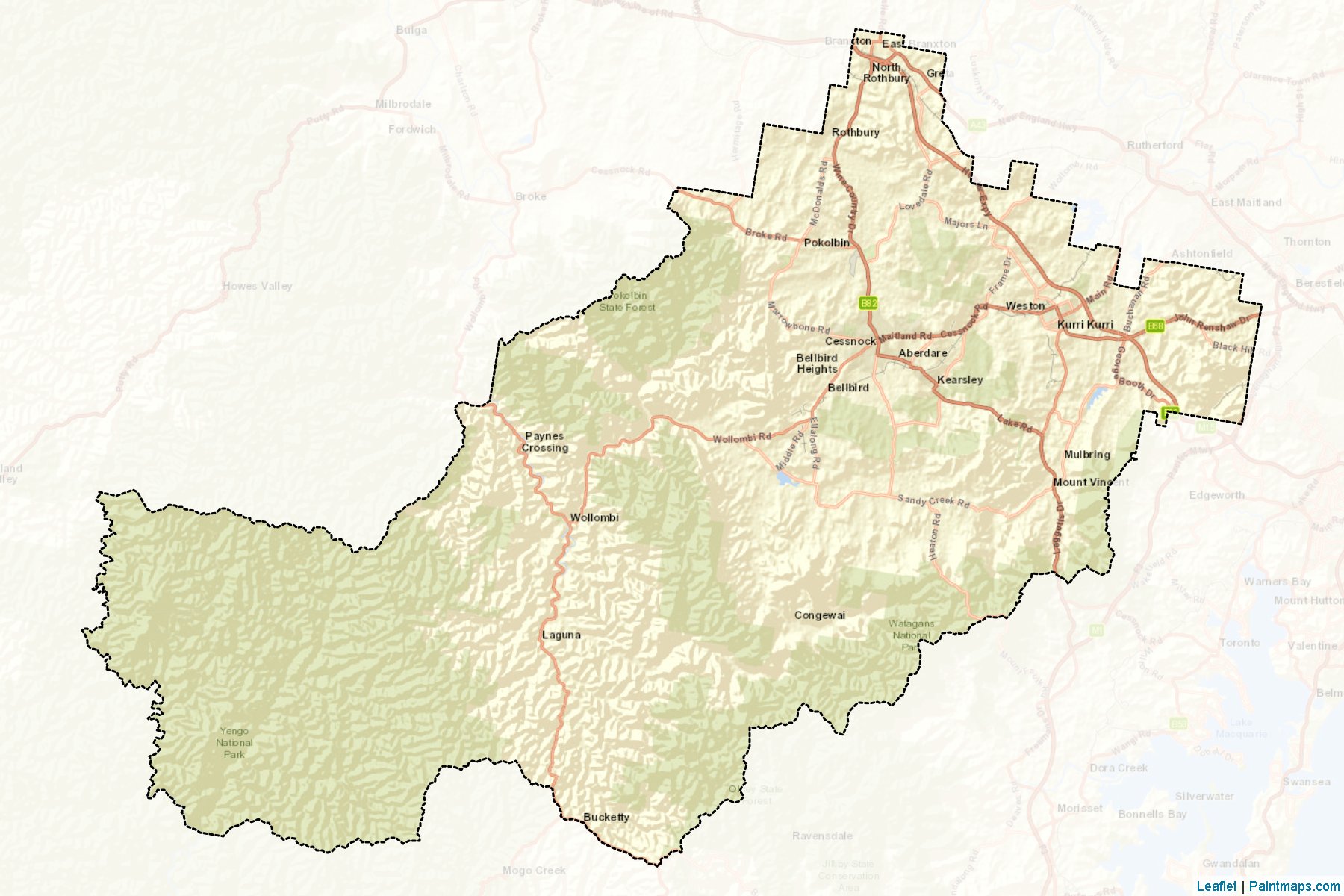 Muestras de recorte de mapas Cessnock (New South Wales)-2