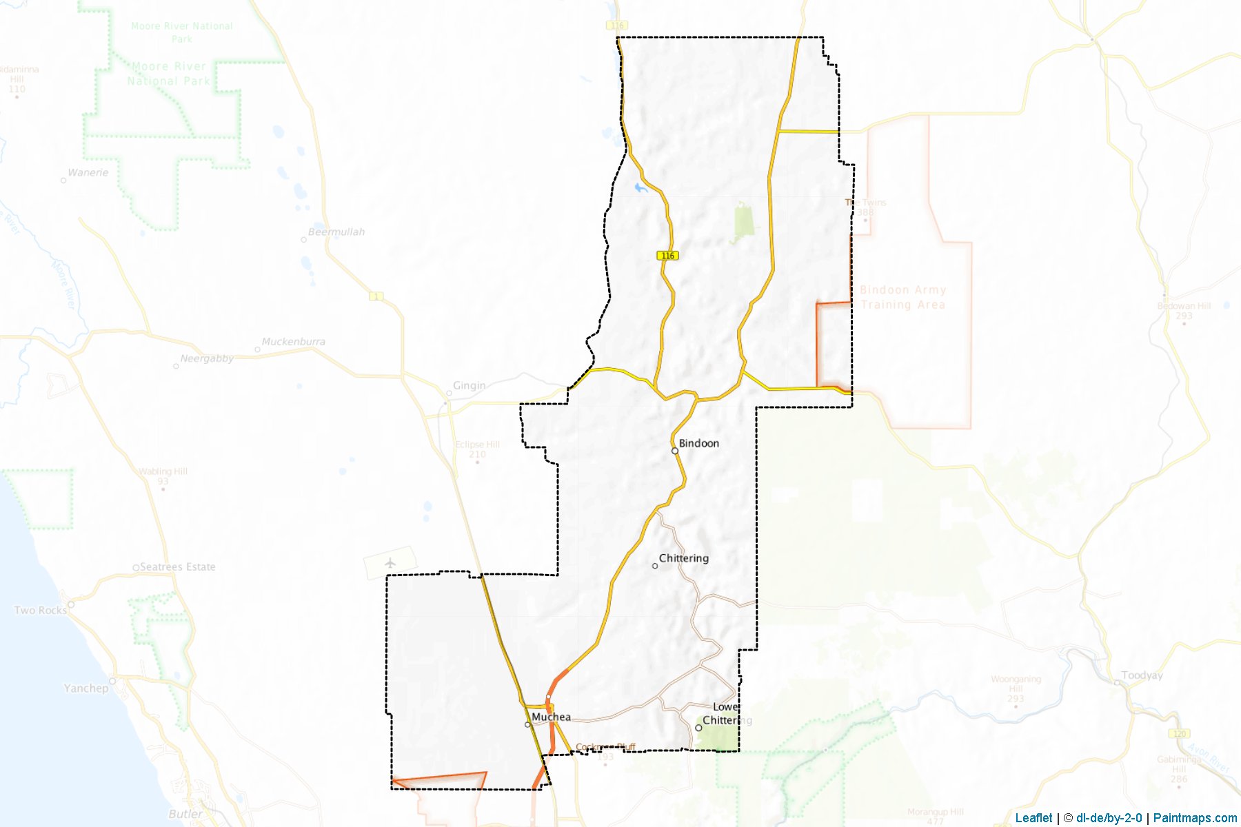 Muestras de recorte de mapas Chittering (Western Australia)-1