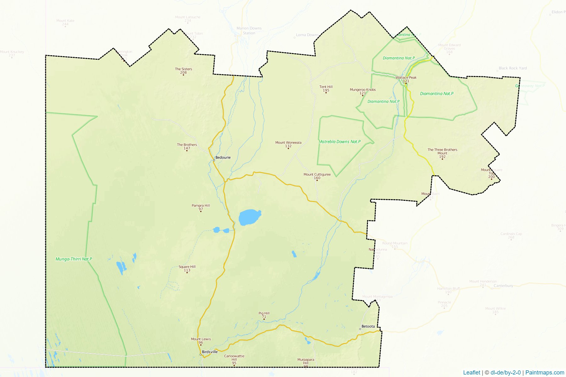 Muestras de recorte de mapas Diamantina (Queensland)-1