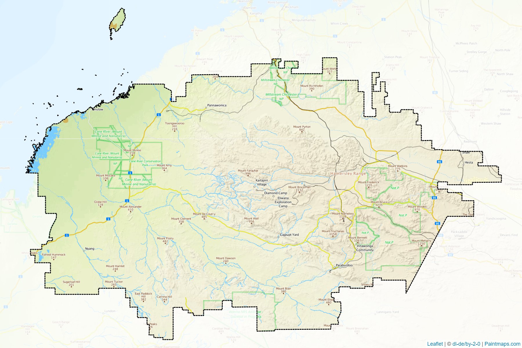 Muestras de recorte de mapas Ashburton (Western Australia)-1