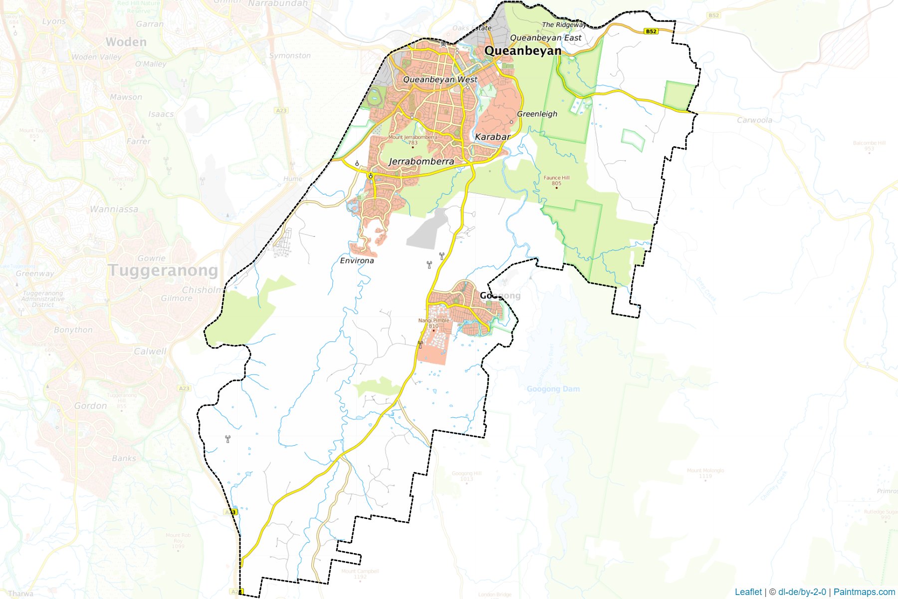 Queanbeyan (Yeni Güney Galler) Haritası Örnekleri-1