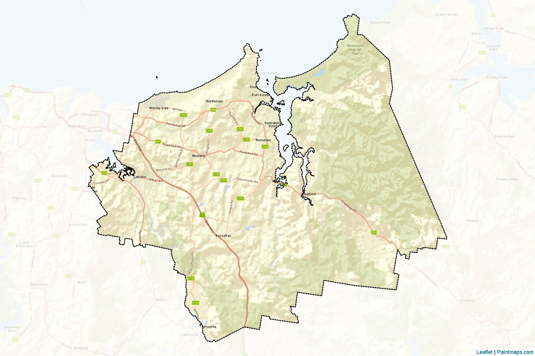 Latrobe (Tasmanya) Haritası Örnekleri-2