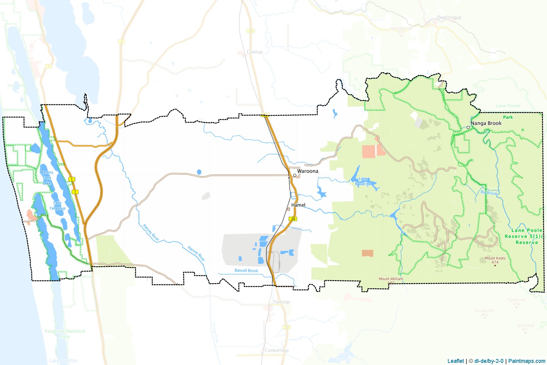 Muestras de recorte de mapas Waroona (Western Australia)-1