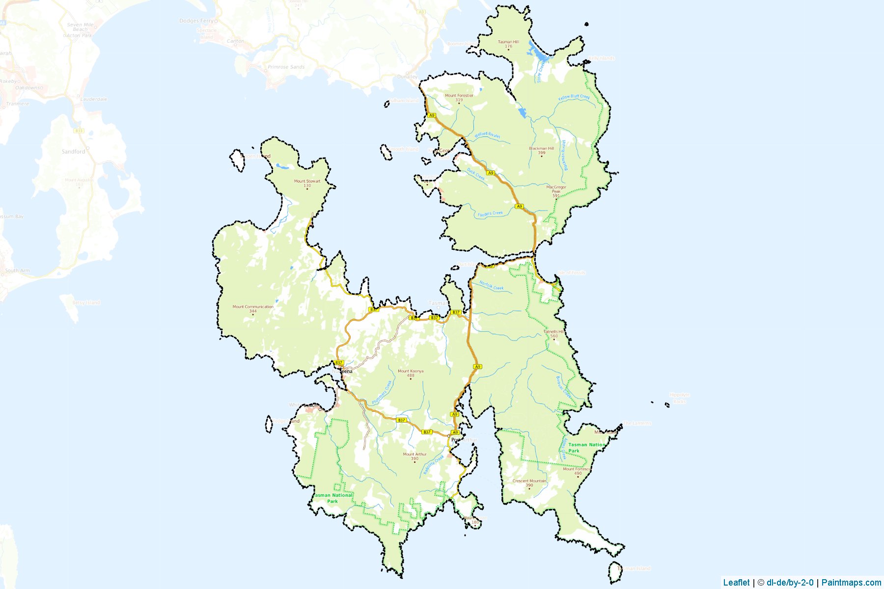 Tasman (Tasmania) Map Cropping Samples-1