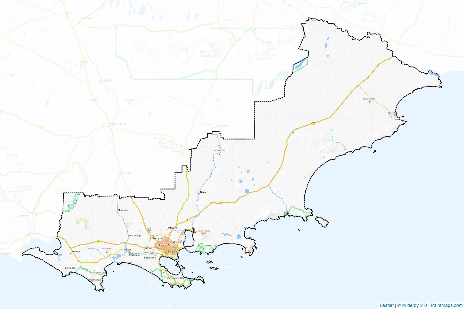 Muestras de recorte de mapas Albany (Western Australia)-1