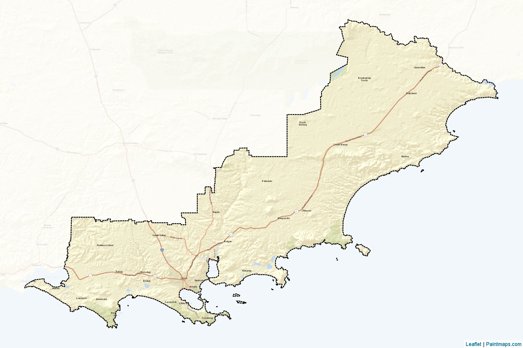 Muestras de recorte de mapas Albany (Western Australia)-2