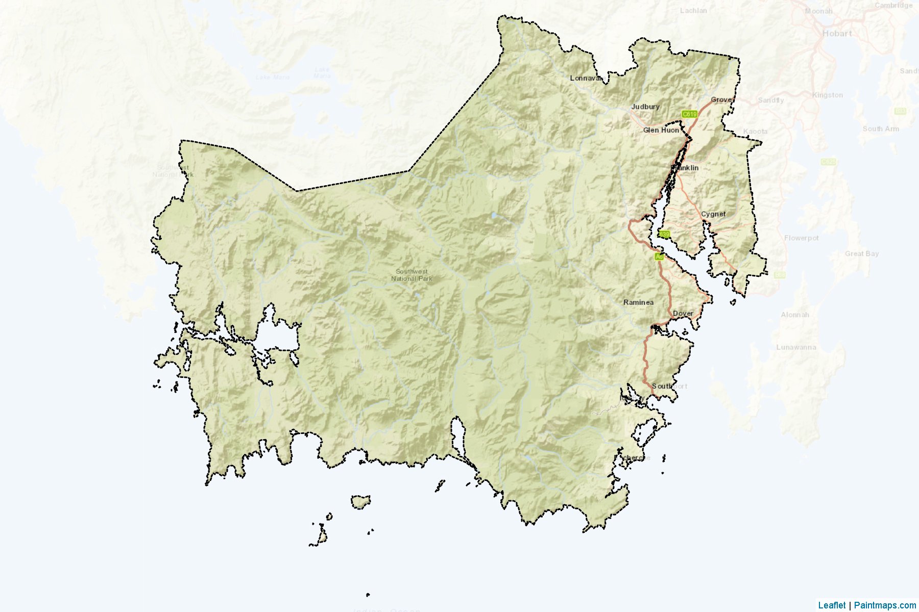 Huon Valley (Tasmania) Map Cropping Samples-2