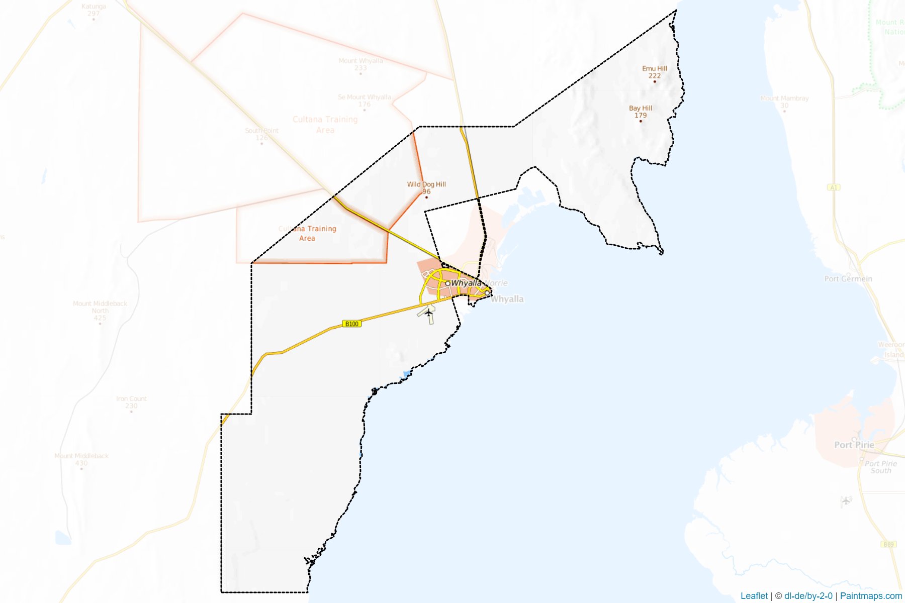 Muestras de recorte de mapas Whyalla (South Australia)-1