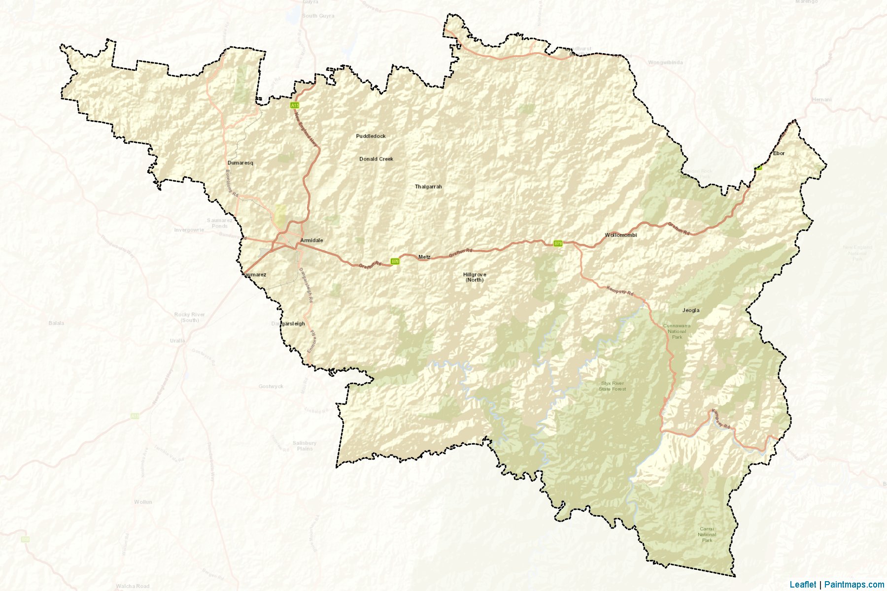 Armidale Dumaresq (New South Wales) Map Cropping Samples-2