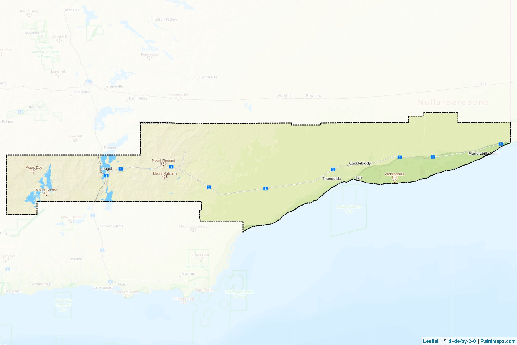 Muestras de recorte de mapas Dundas (Western Australia)-1