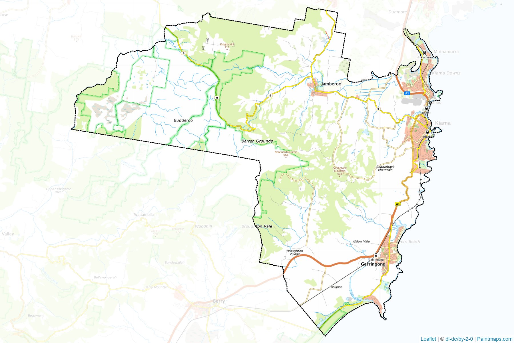 Muestras de recorte de mapas Kiama (New South Wales)-1