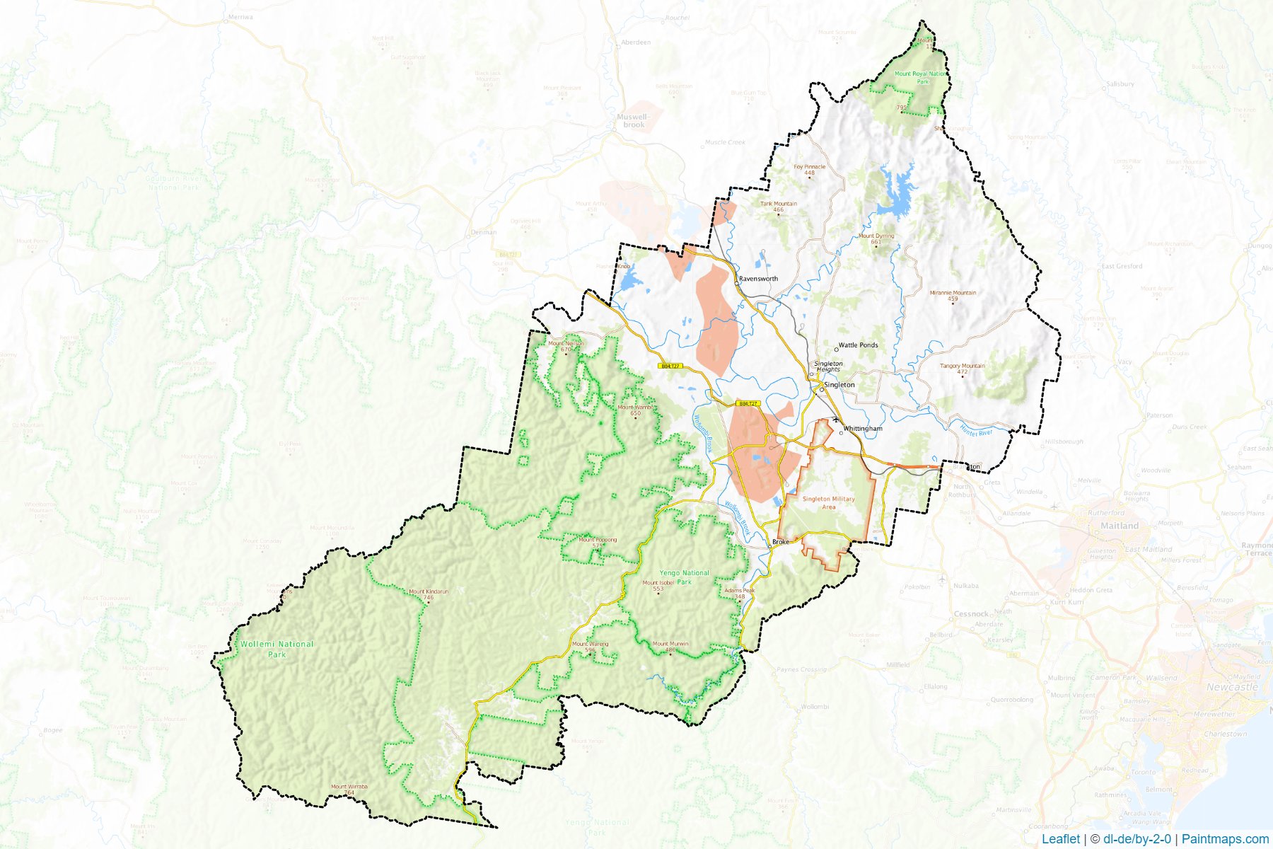 Muestras de recorte de mapas Singleton (New South Wales)-1