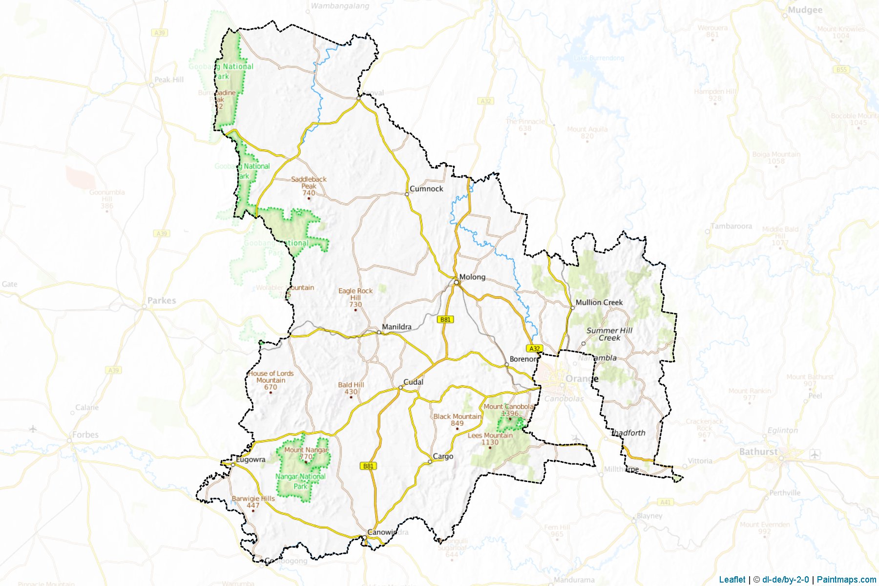 Muestras de recorte de mapas Cabonne (New South Wales)-1