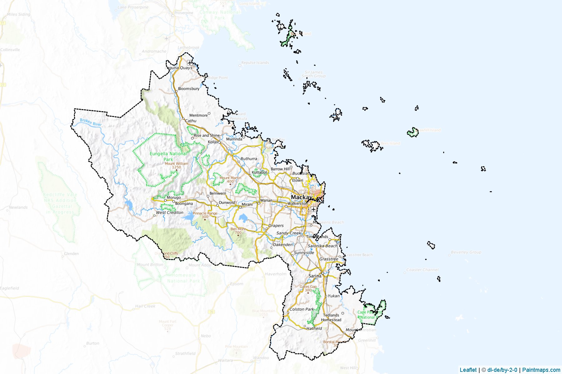 Mackay (Queensland) Map Cropping Samples-1