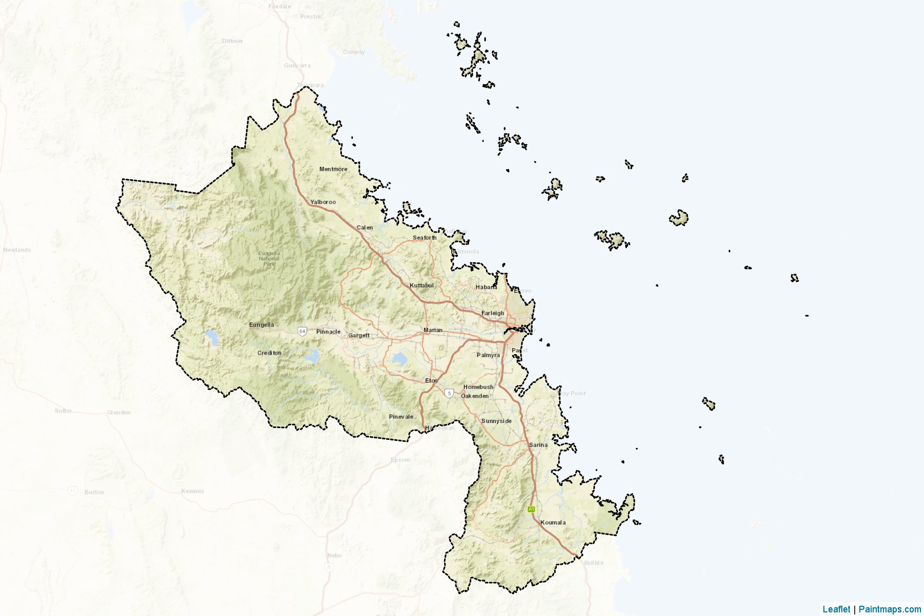 Mackay (Queensland) Map Cropping Samples-2