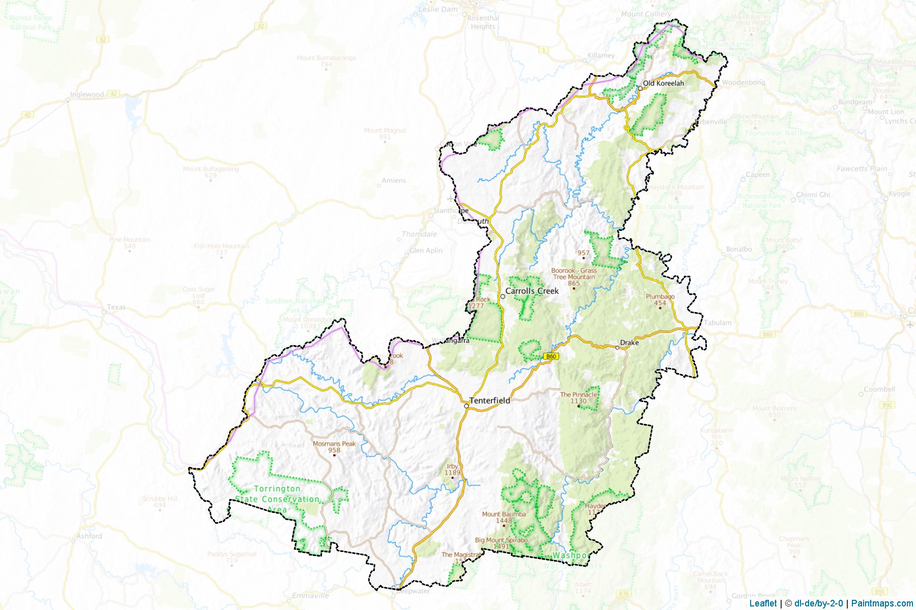 Tenterfield (New South Wales) Map Cropping Samples-1