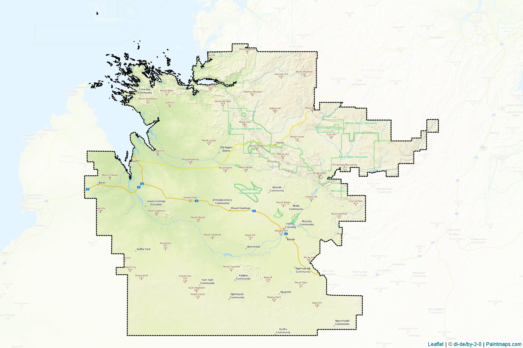 Derby-West Kimberley (Western Australia) Map Cropping Samples-1