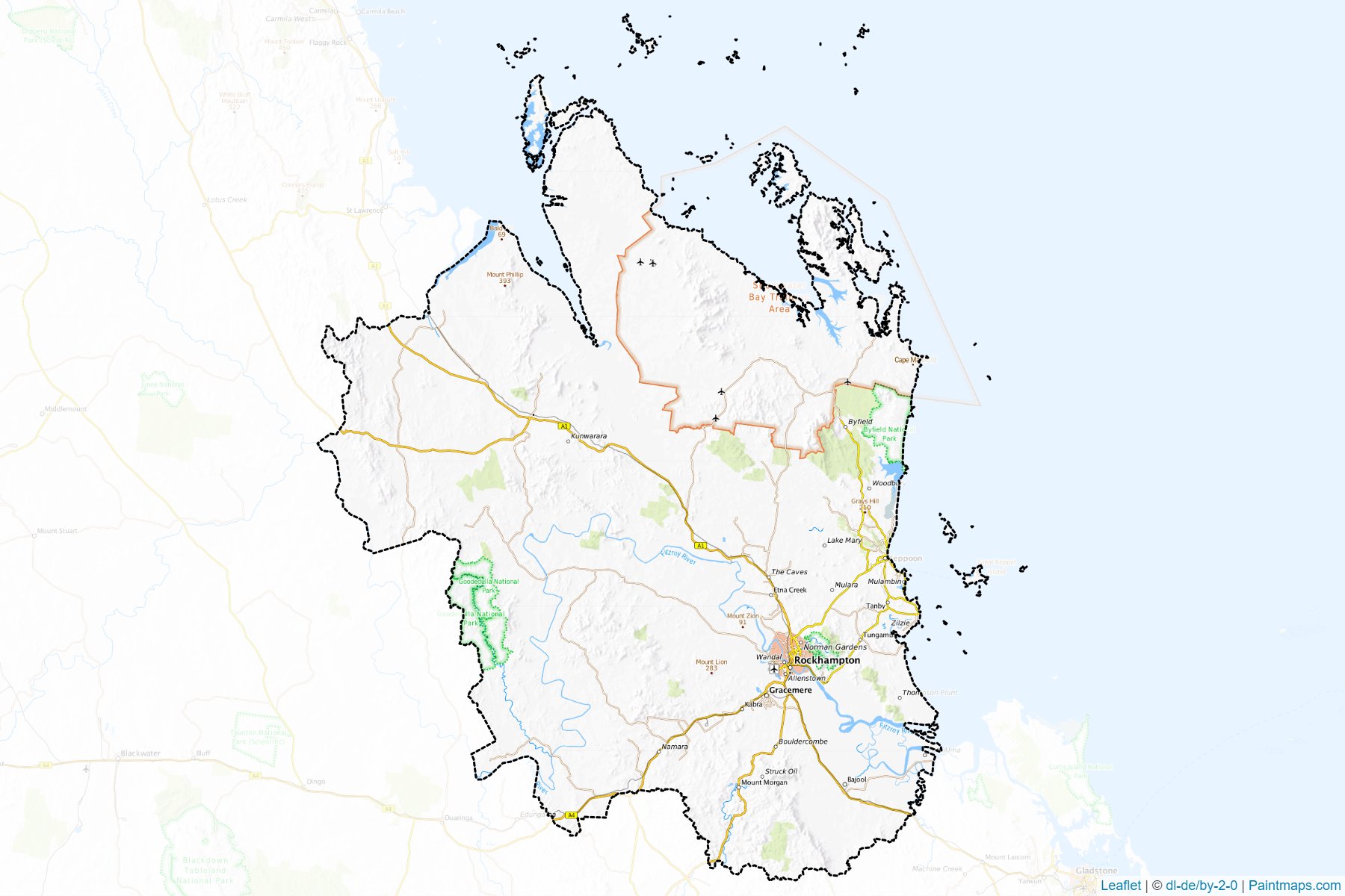 Rockhampton (Queensland) Map Cropping Samples-1