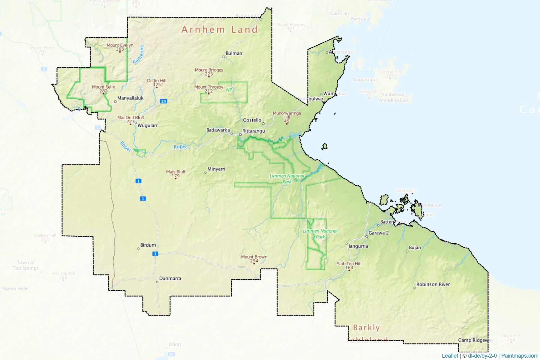 Roper Gulf (Northern Territory) Map Cropping Samples-1